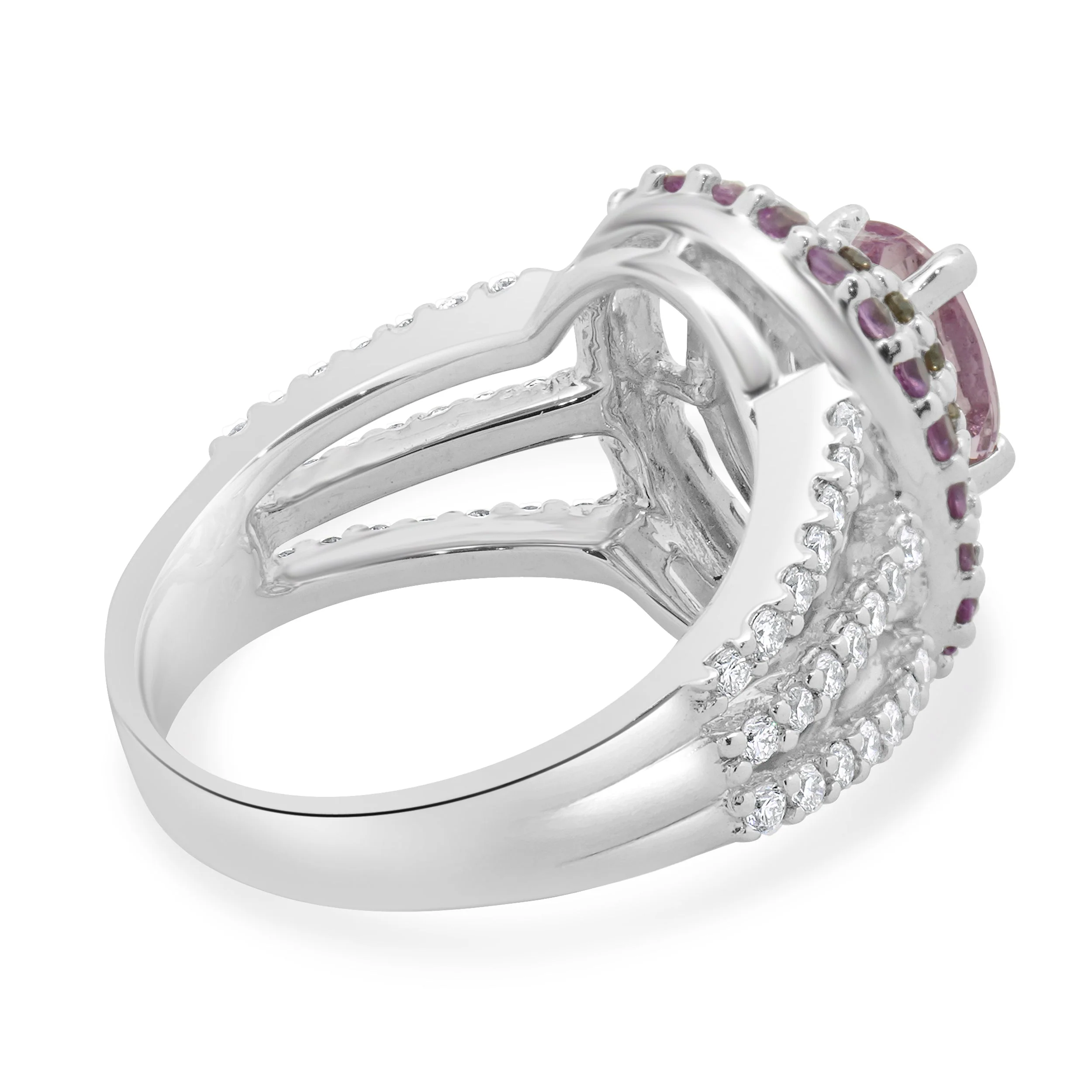 18 Karat White Gold Morganite and Diamond Fashion Ring - Image 3