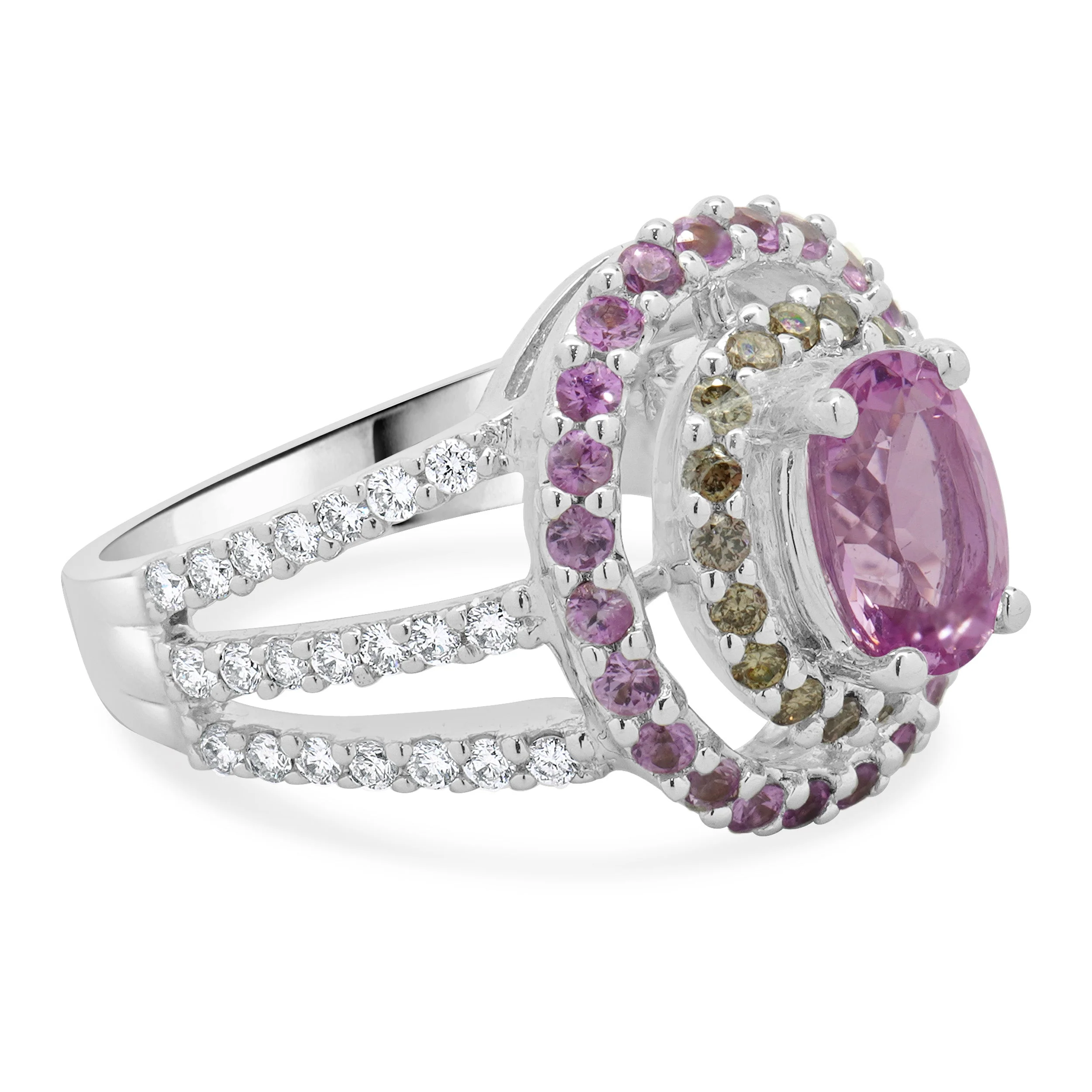 18 Karat White Gold Morganite and Diamond Fashion Ring - Image 4