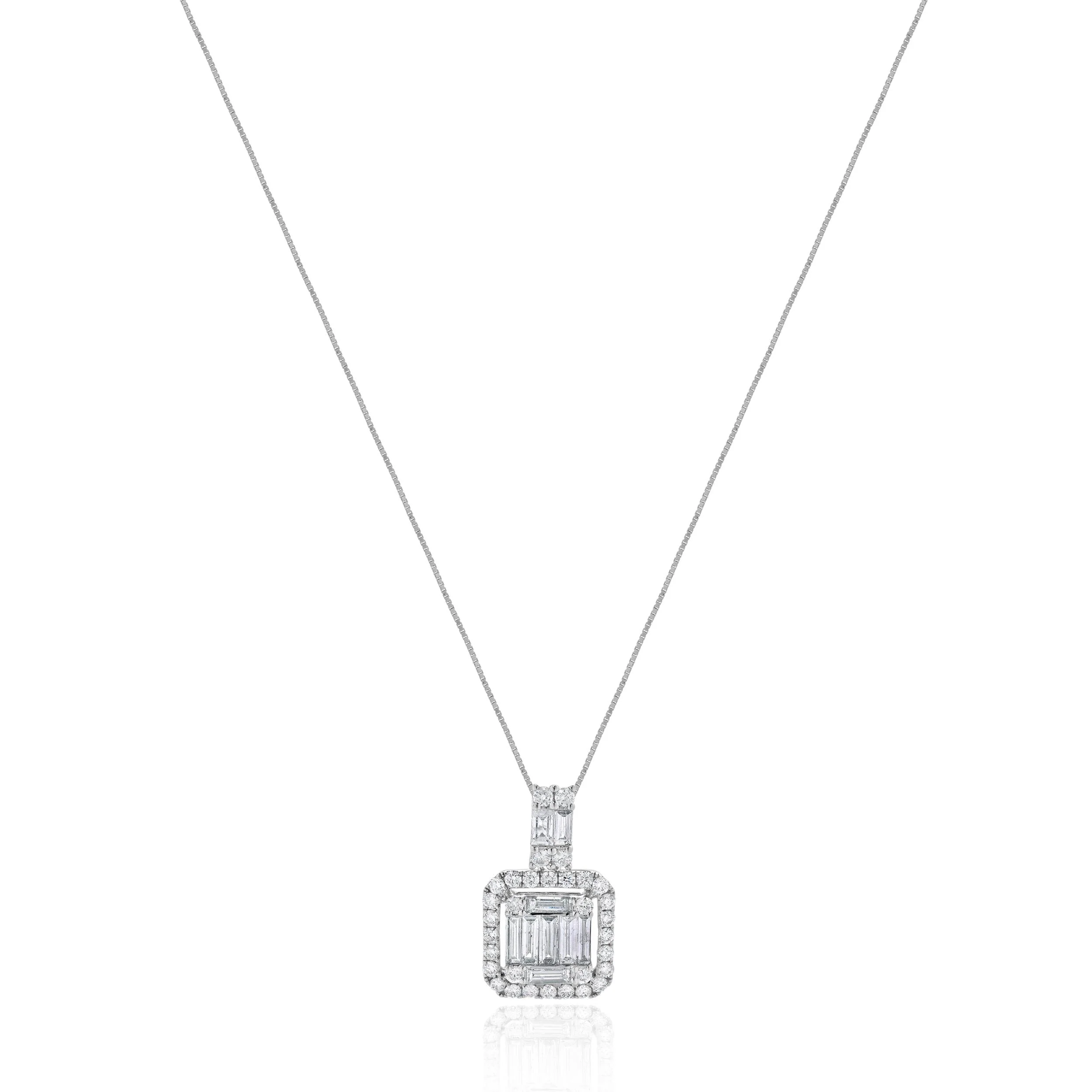 18 Karat White Gold Mosaic Diamond Drop Necklace - Image 2