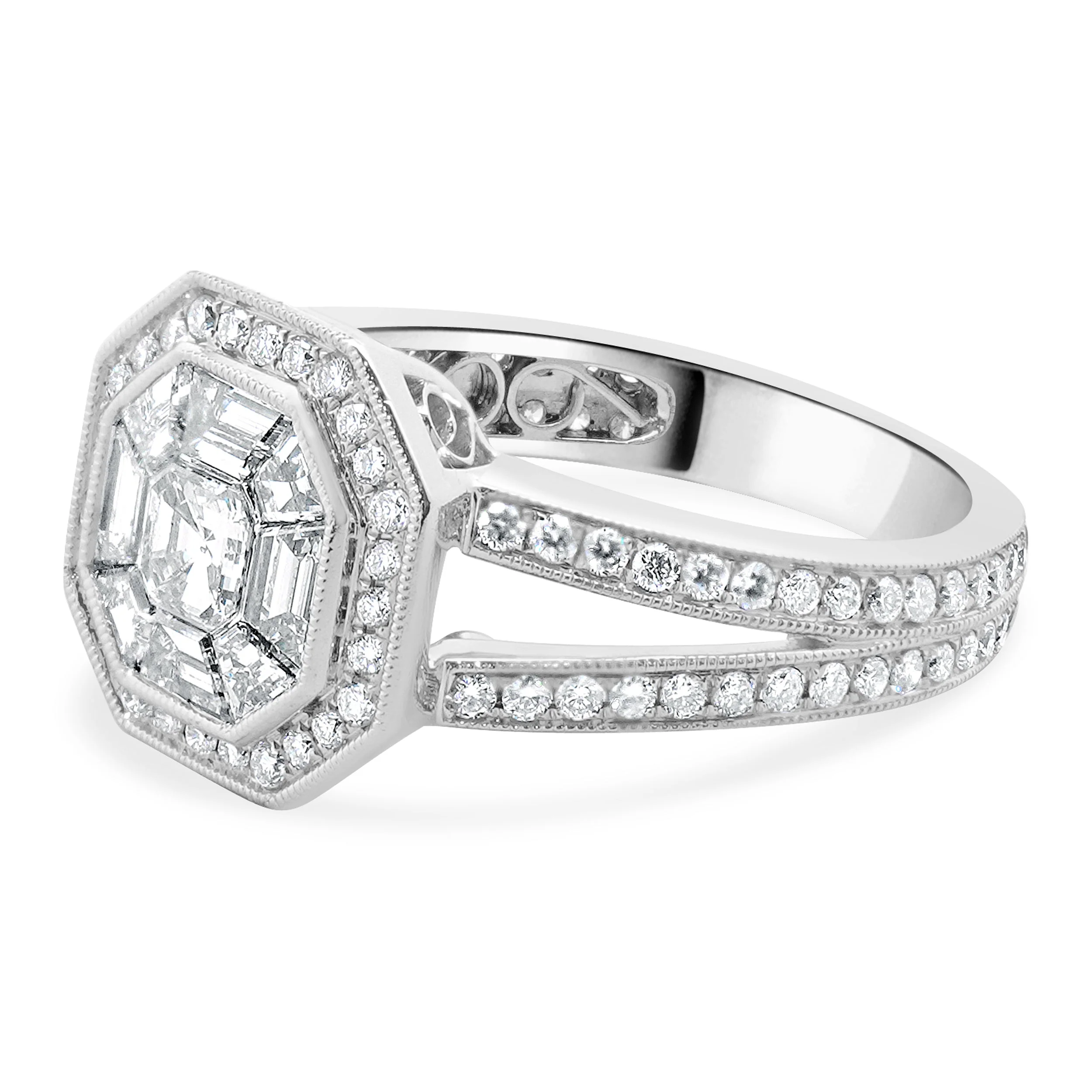 18 Karat White Gold Mosaic Set Diamond Ring - Image 2