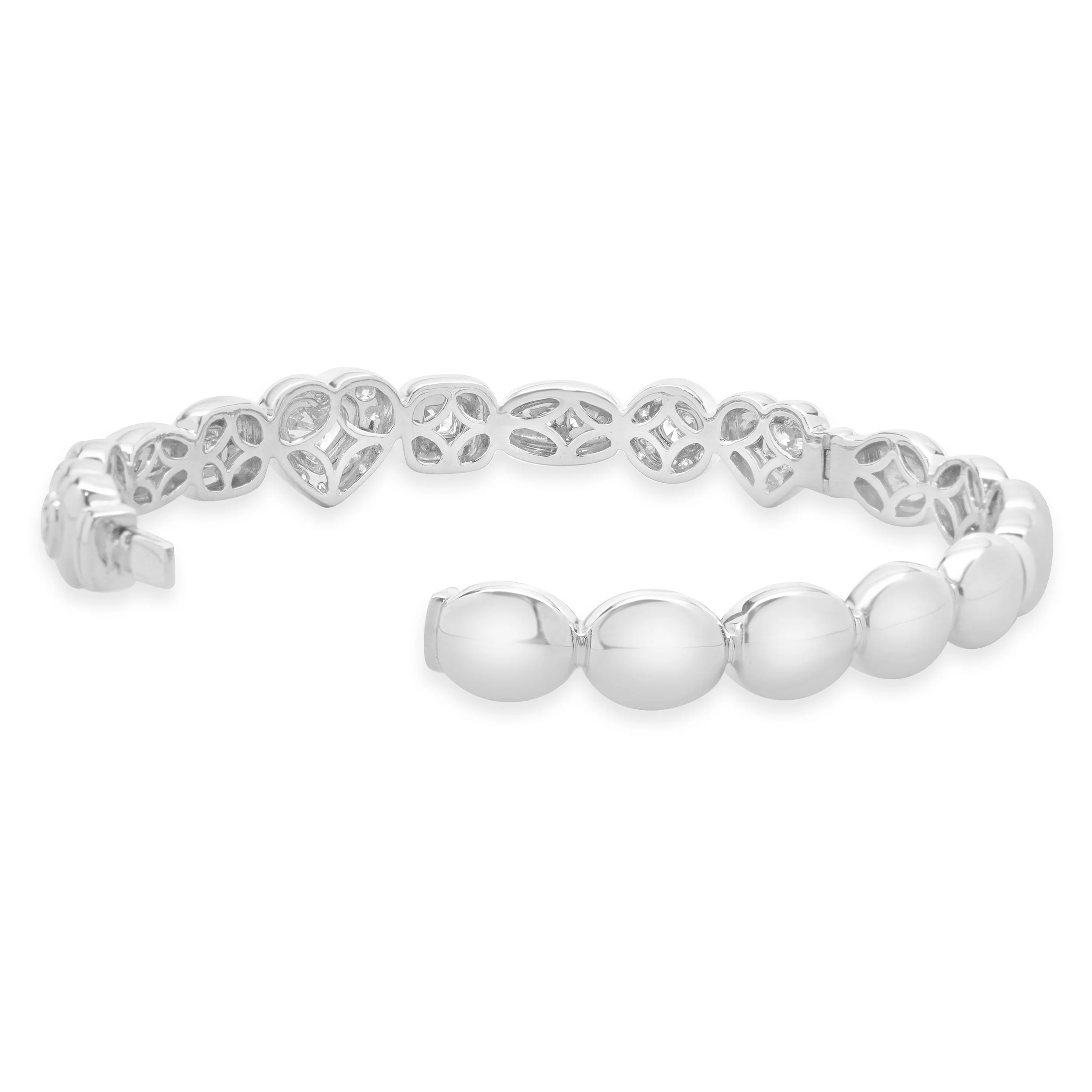 18 Karat White Gold Multi Shape Diamond Cuff Bracelet - Image 3