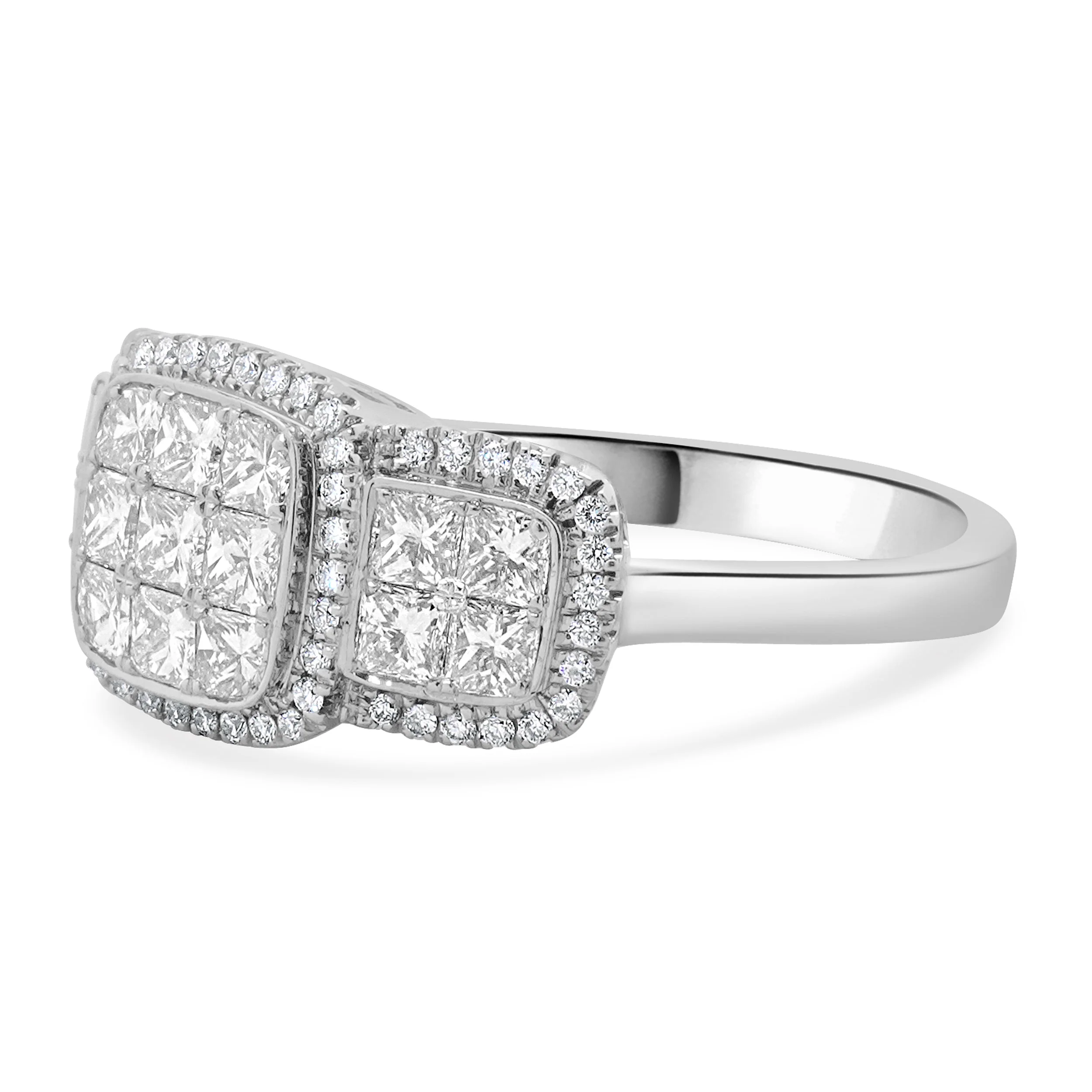 18 Karat White Gold Pave Diamond Engagement Ring - Image 2