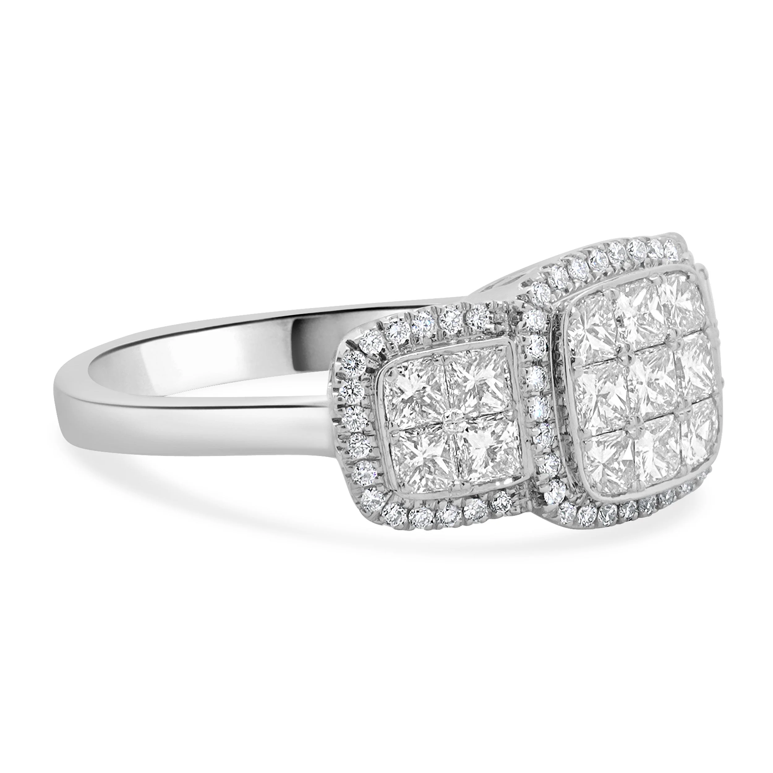 18 Karat White Gold Pave Diamond Engagement Ring - Image 4