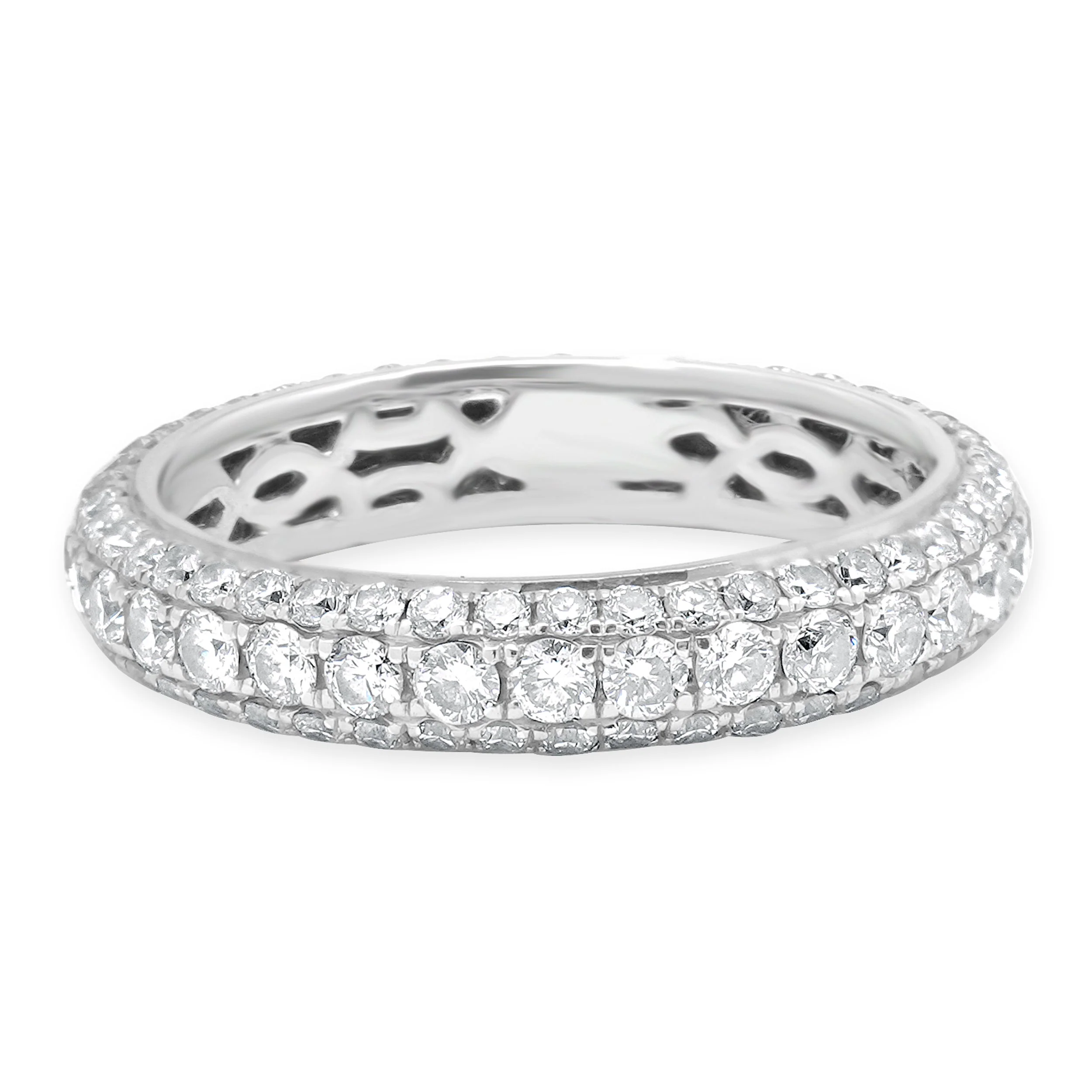 18 Karat White Gold Pave Diamond Eternity Band