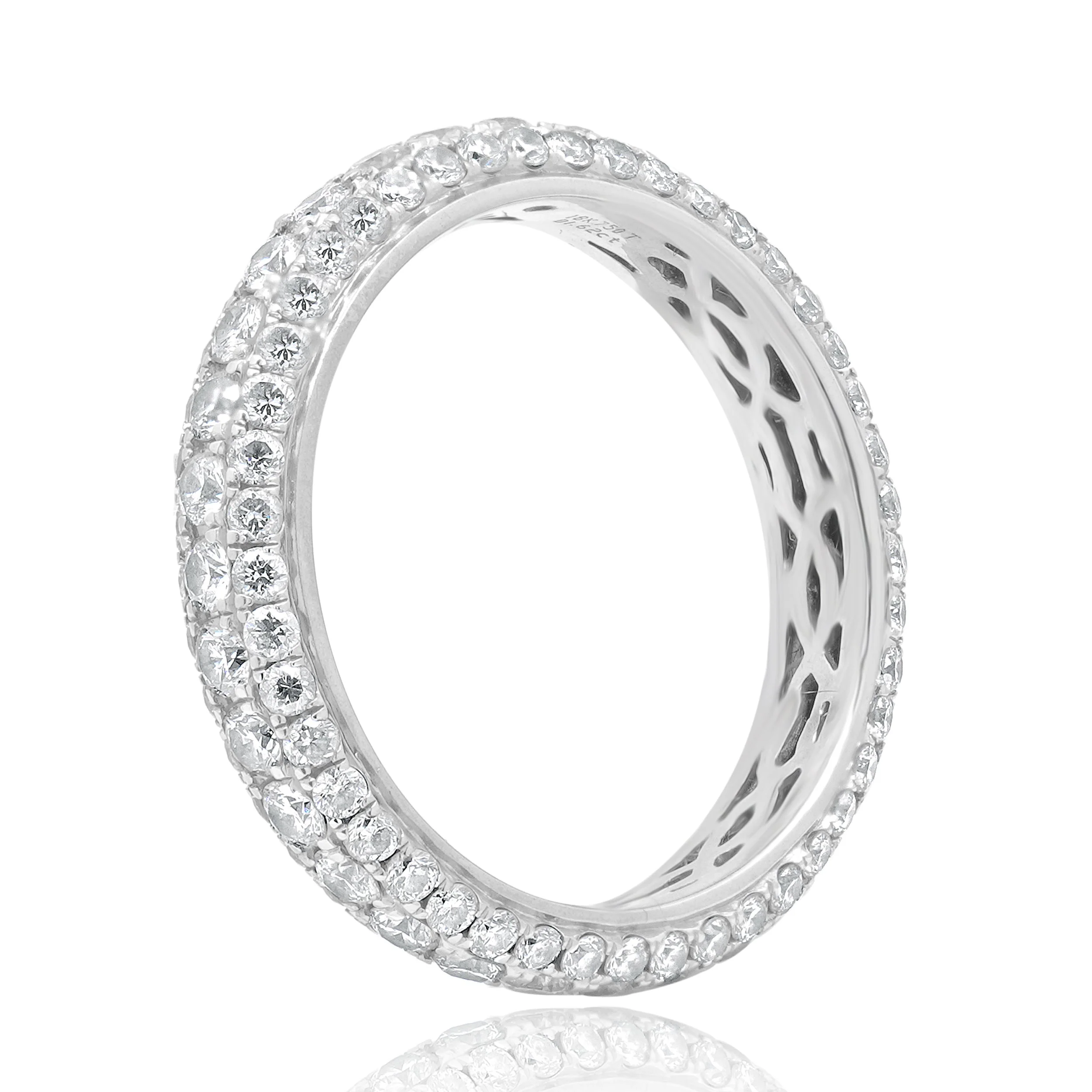 18 Karat White Gold Pave Diamond Eternity Band - Image 2