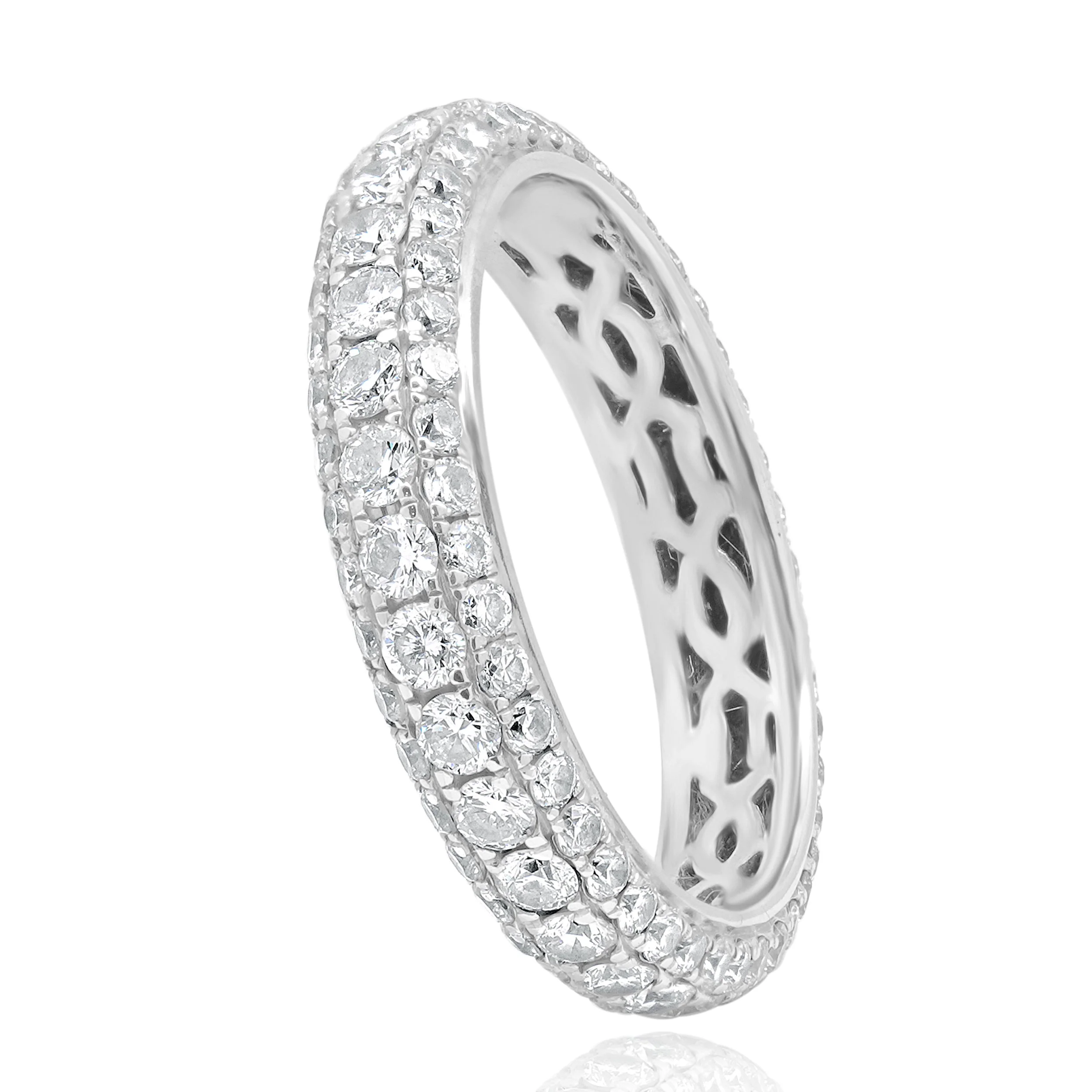 18 Karat White Gold Pave Diamond Eternity Band - Image 3