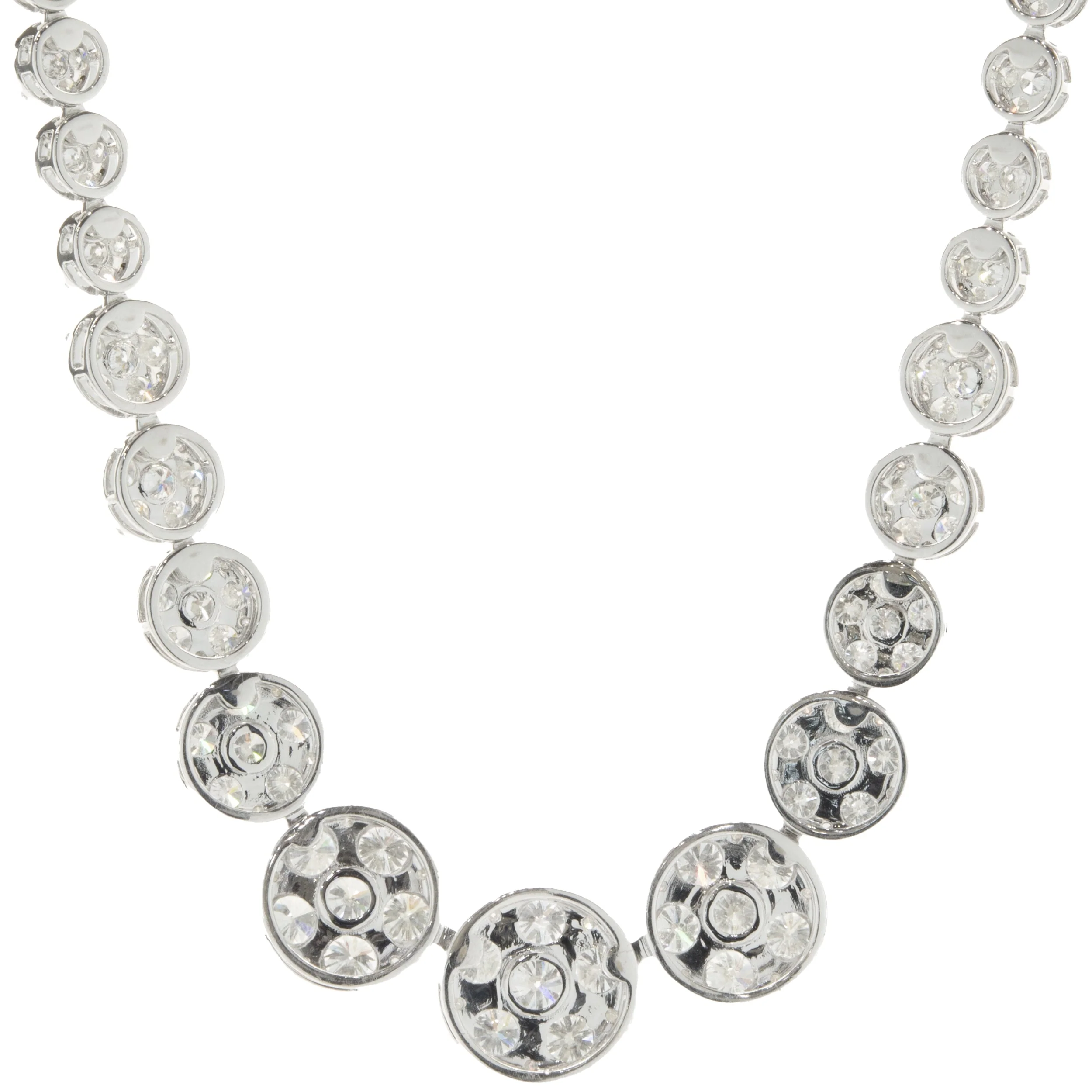 18 Karat White Gold Pave Diamond Graduated Collar Necklace - Image 2