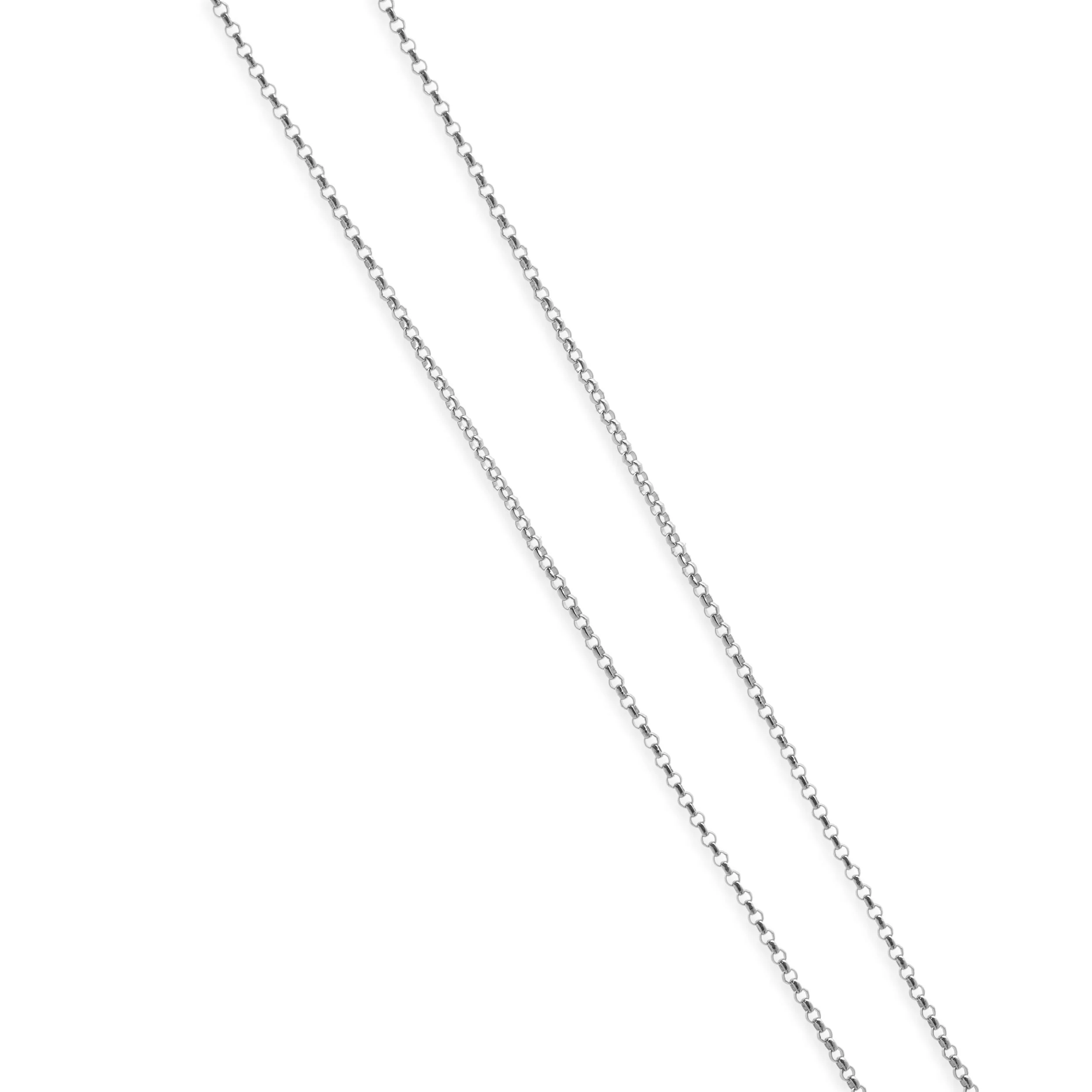 18 Karat White Gold Pave Diamond Tear Drop Necklace - Image 4