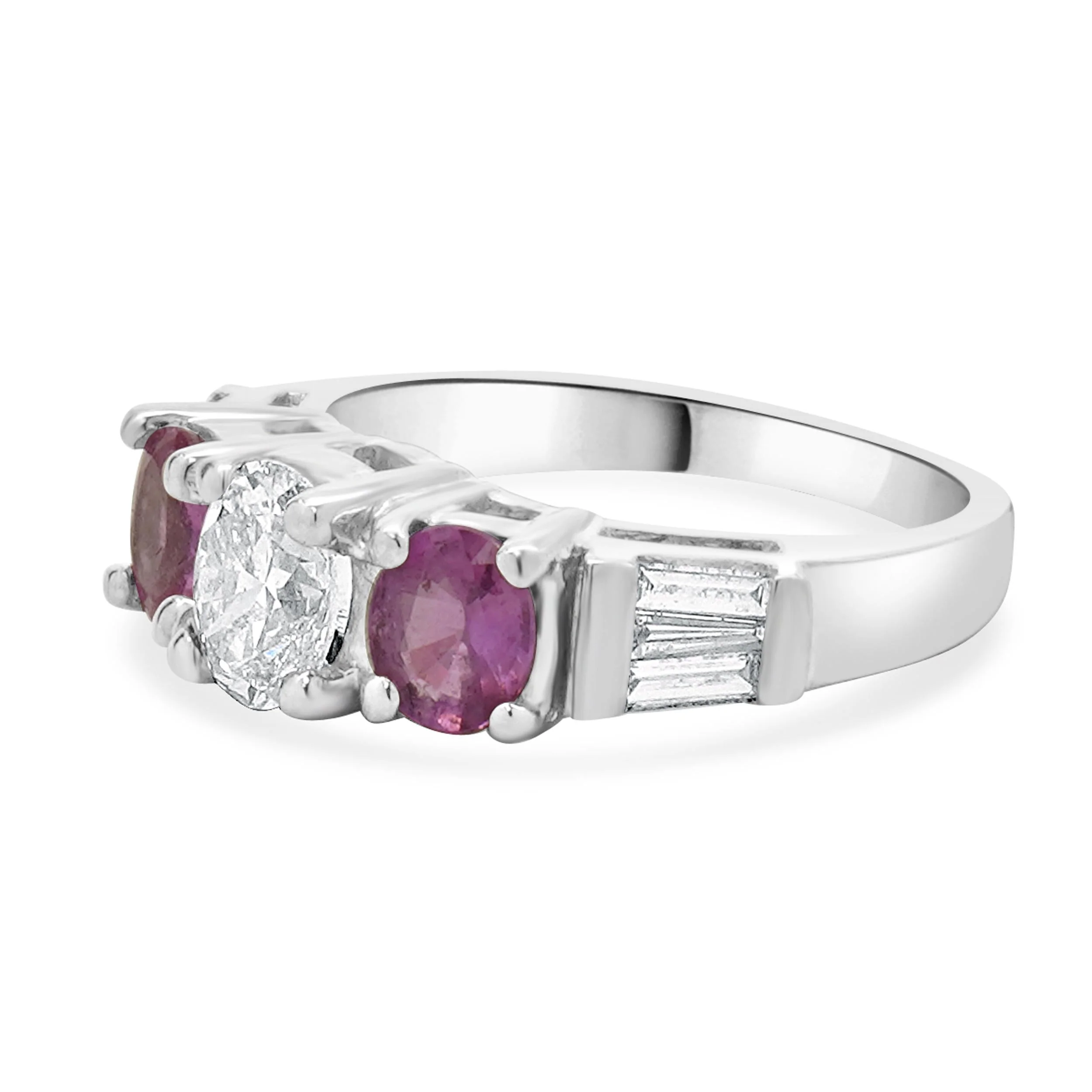 18 Karat White Gold Pink Sapphire and Diamond Ring - Image 2
