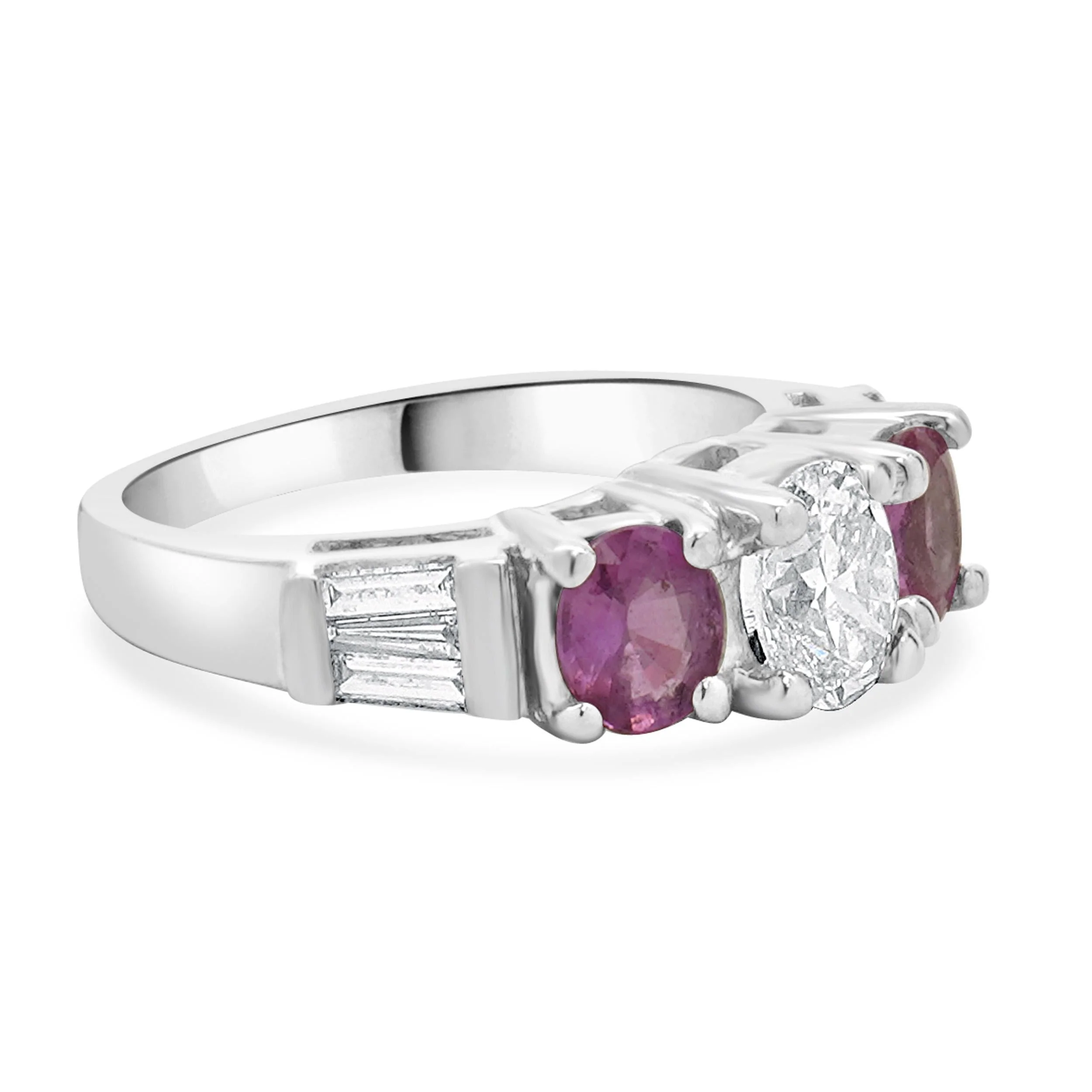 18 Karat White Gold Pink Sapphire and Diamond Ring - Image 3