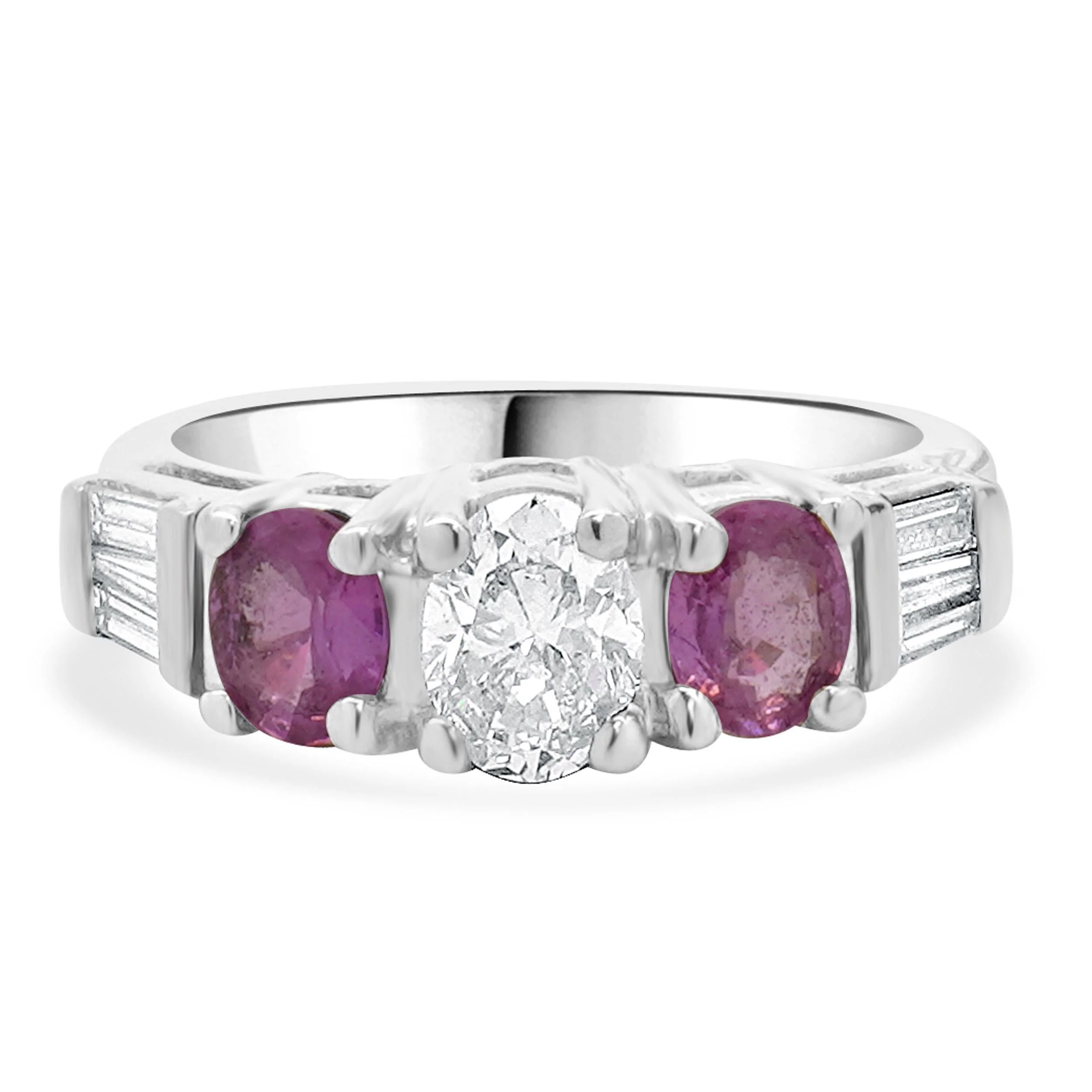 18 Karat White Gold Pink Sapphire and Diamond Ring - Image 4
