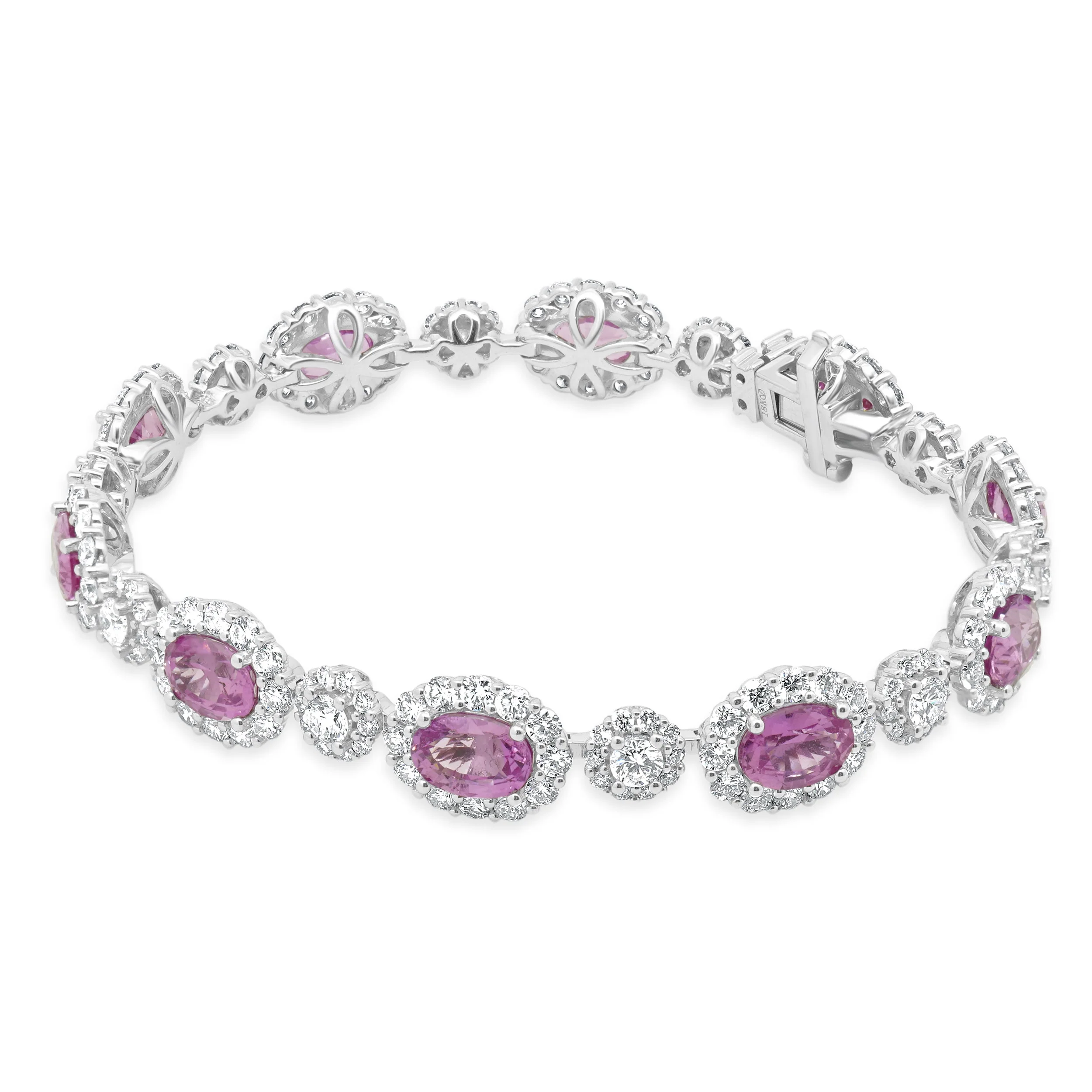 18 Karat White Gold Pink Sapphire & Diamond Bracelet - Image 2
