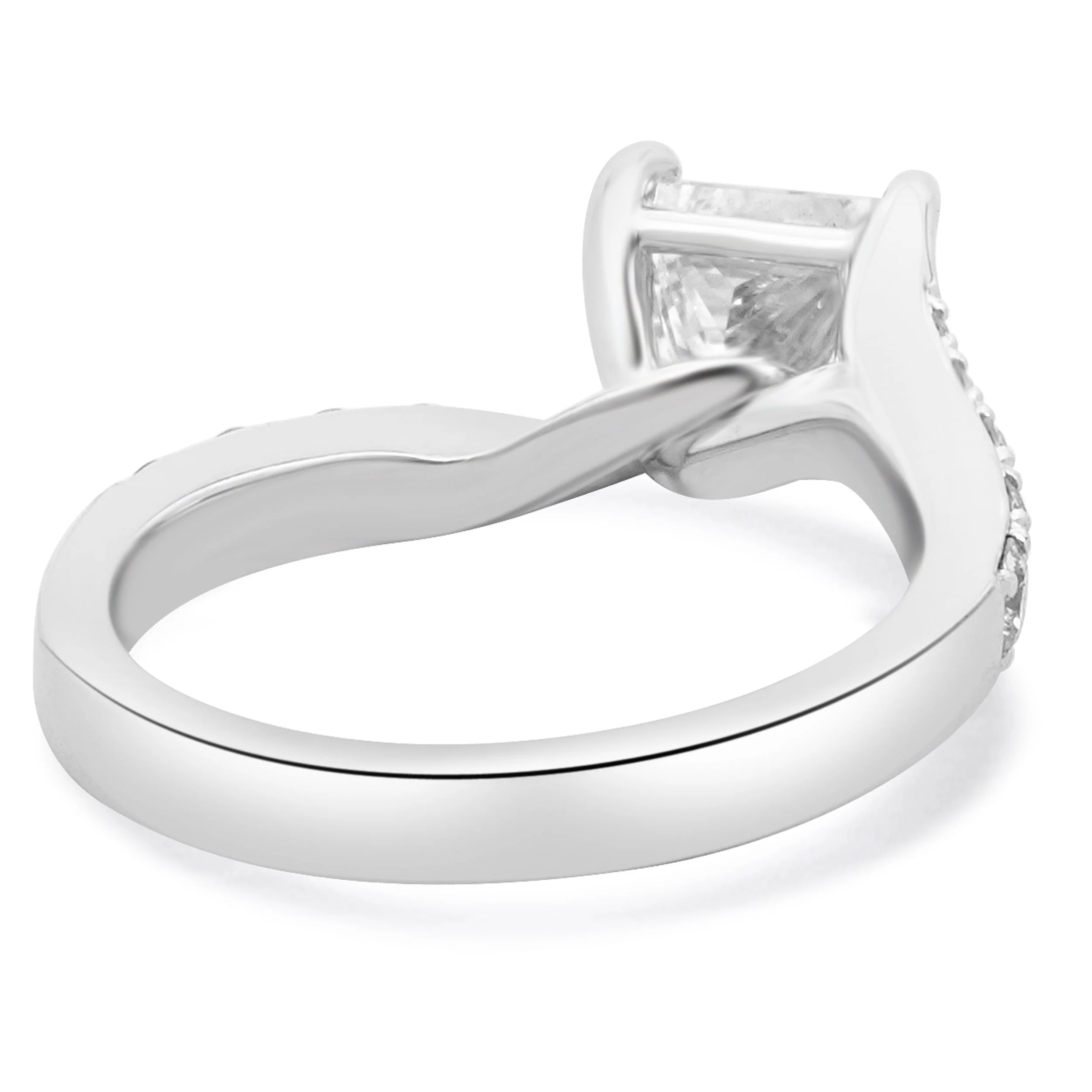 18 Karat White Gold Princess Cut Diamond Engagement Ring - Image 4