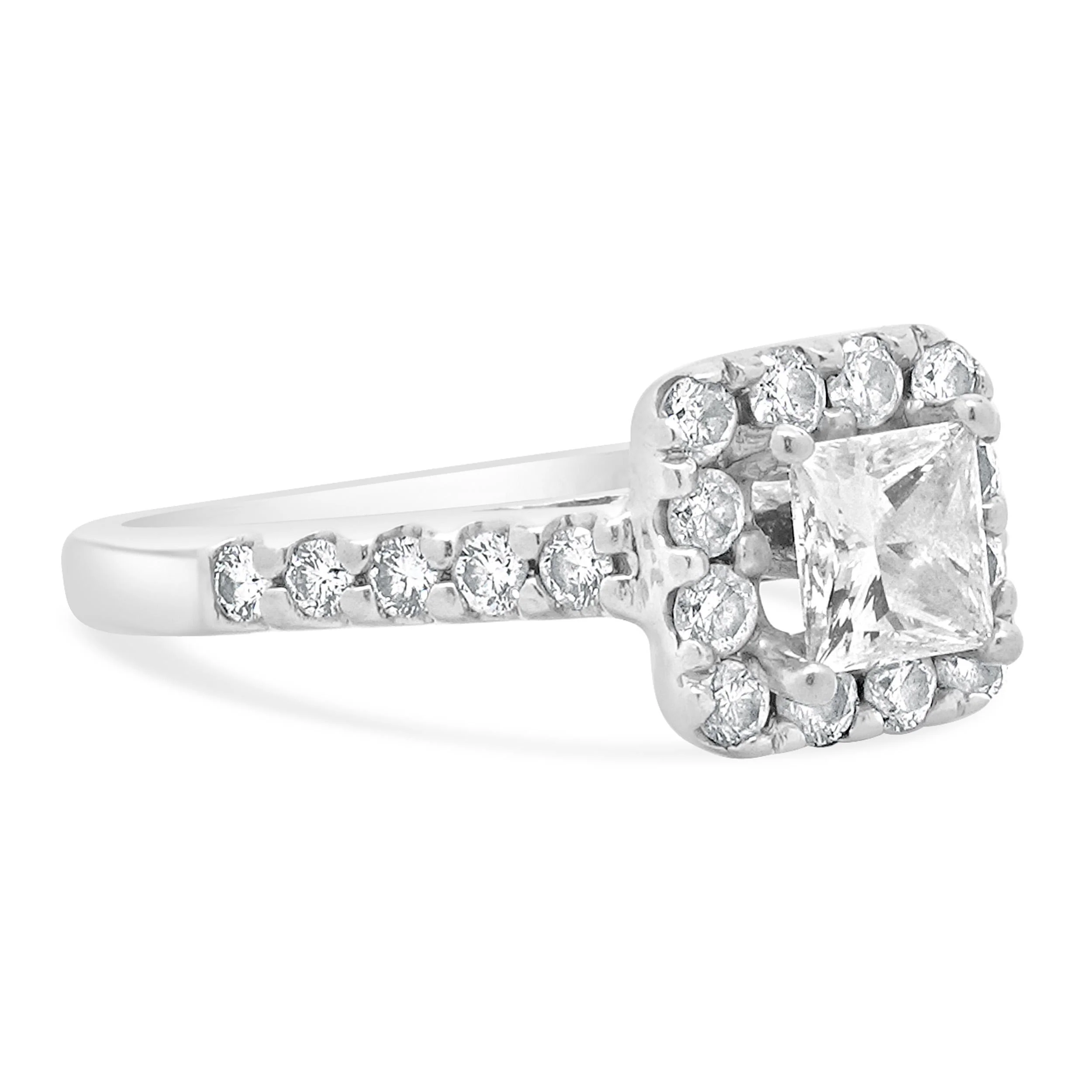 18 Karat White Gold Princess Cut Diamond Engagement Ring - Image 2