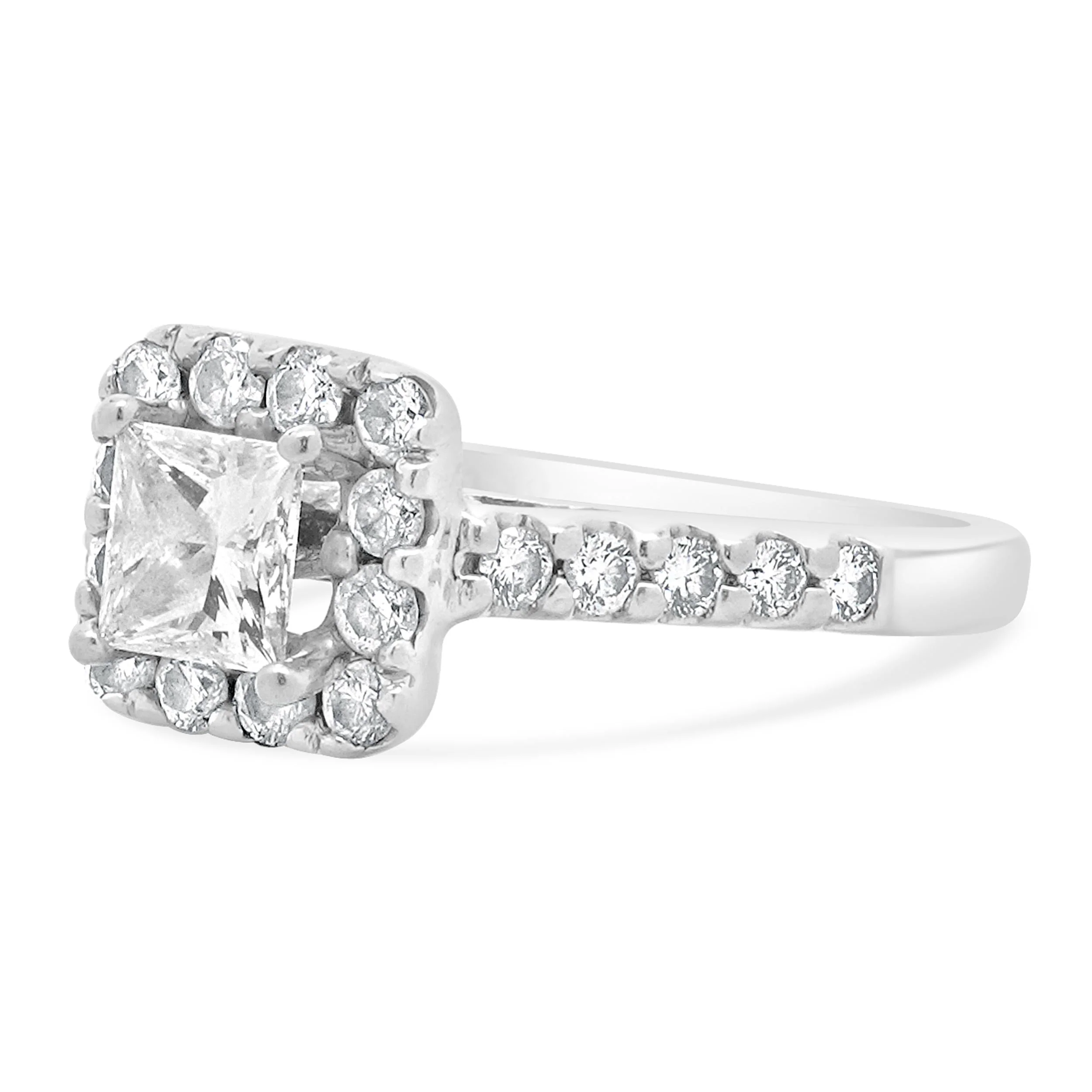 18 Karat White Gold Princess Cut Diamond Engagement Ring - Image 3