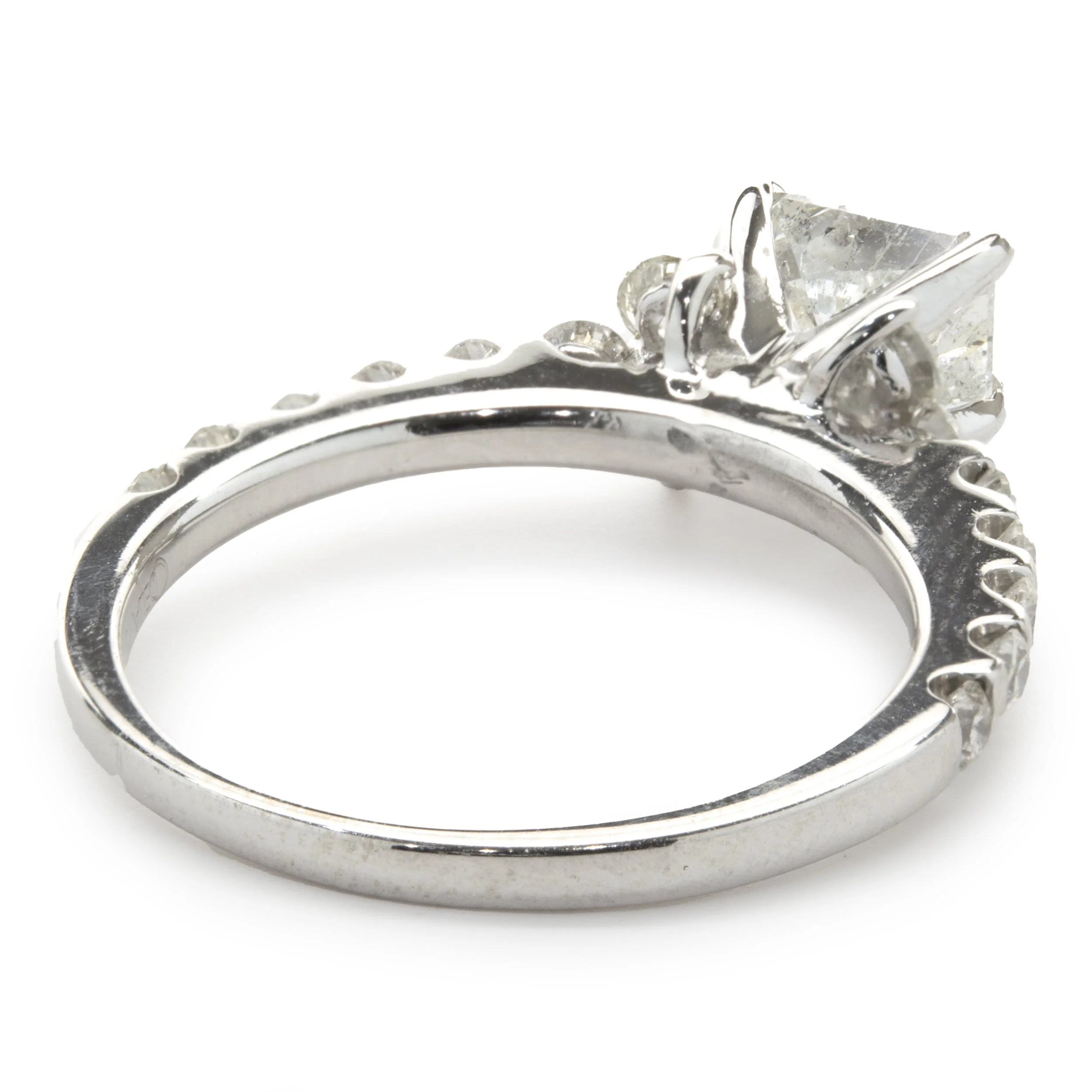 18 Karat White Gold Radiant Cut Diamond Engagement Ring - Image 4