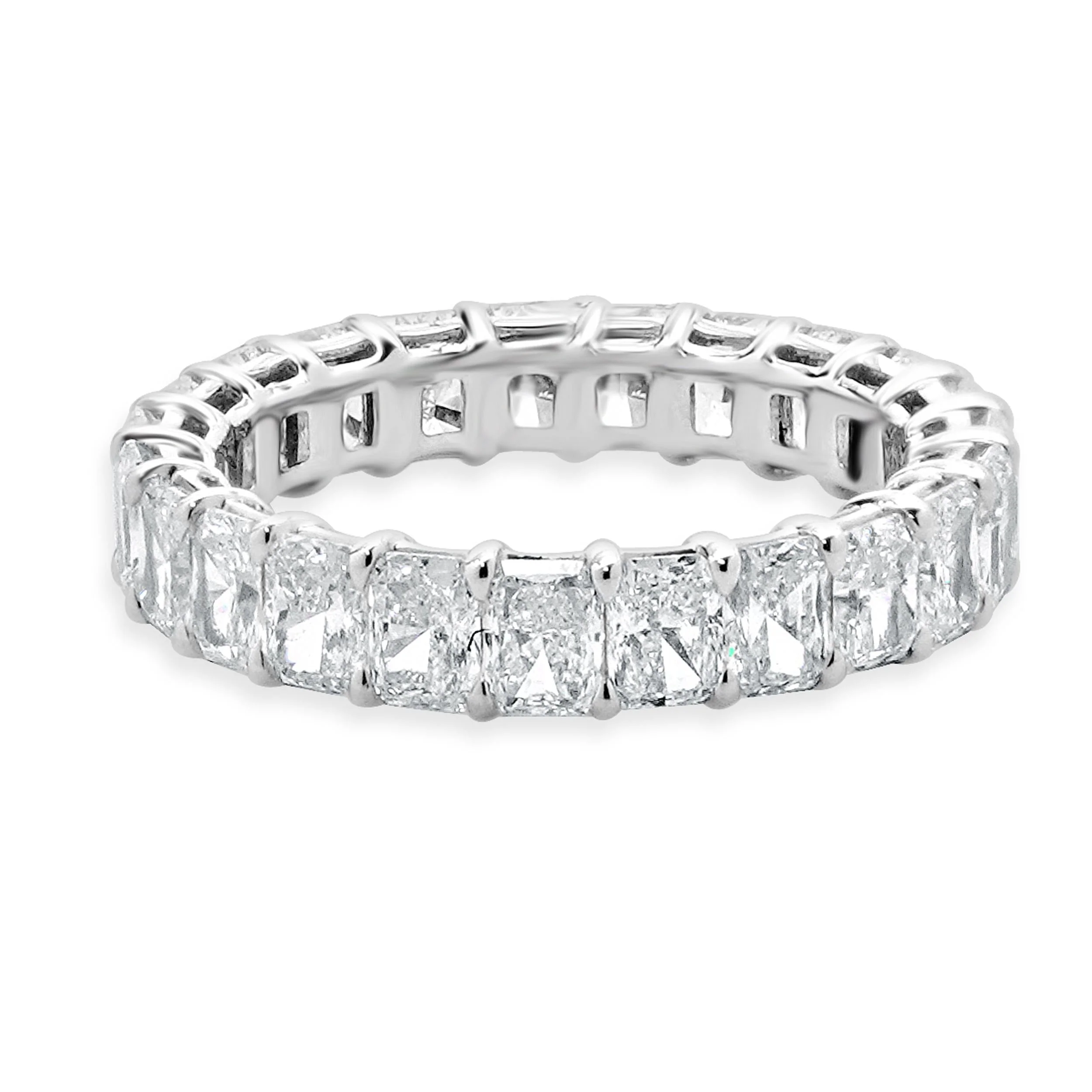 18 Karat White Gold Radiant Cut Diamond Eternity Band