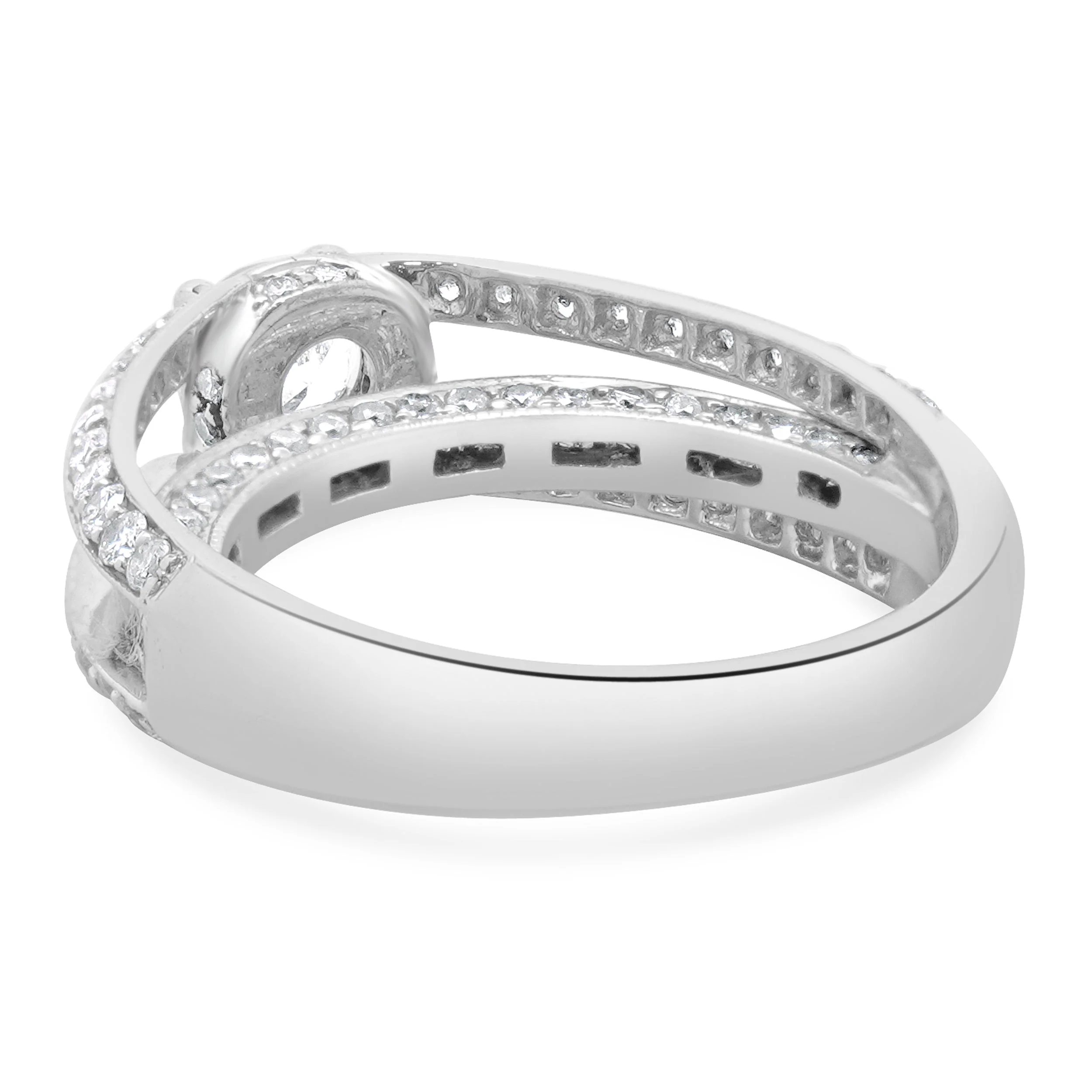 18 Karat White Gold Round Brilliant Cut Diamond Engagement Ring - Image 3