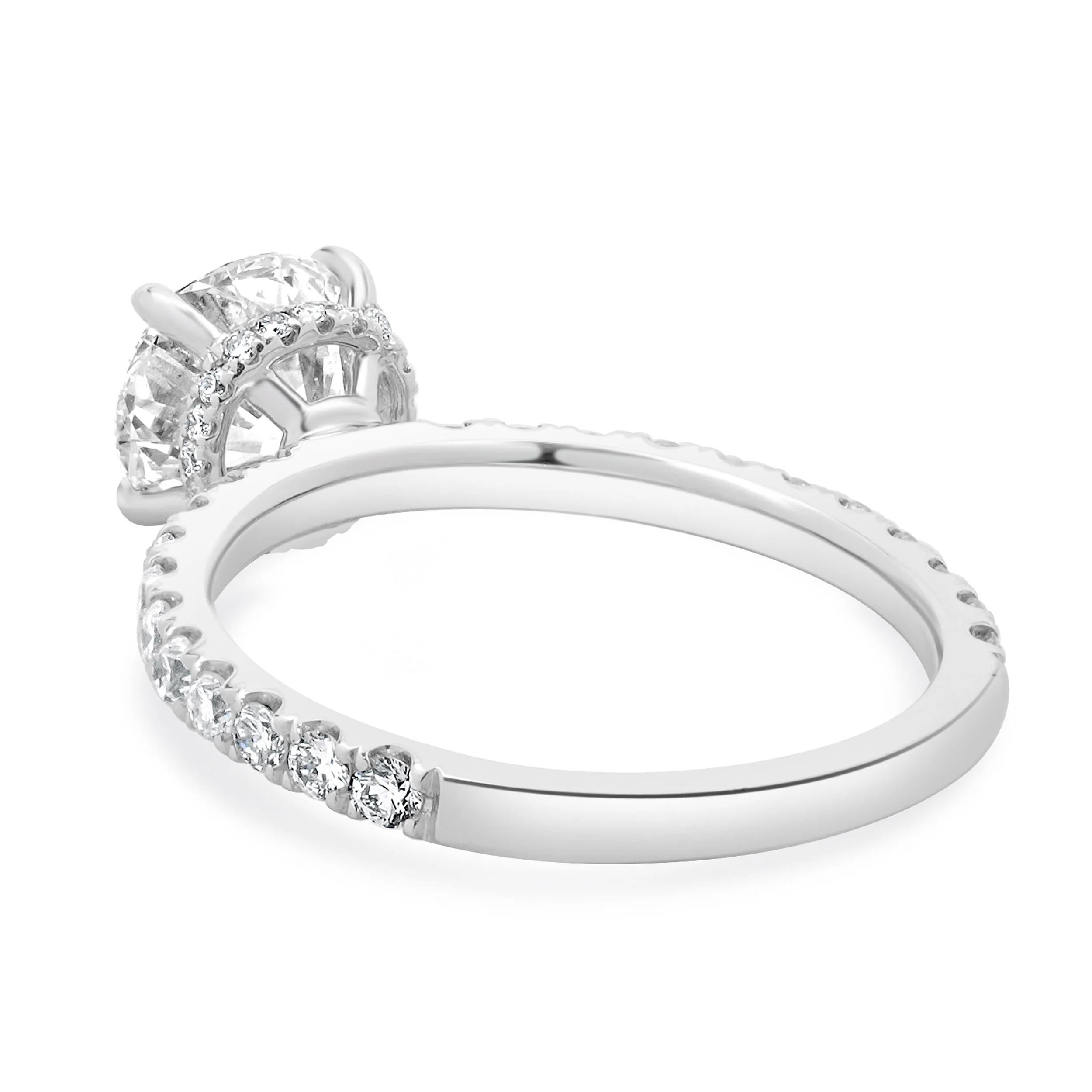 18 Karat White Gold Round Brilliant Cut Diamond Engagement Ring - Image 3