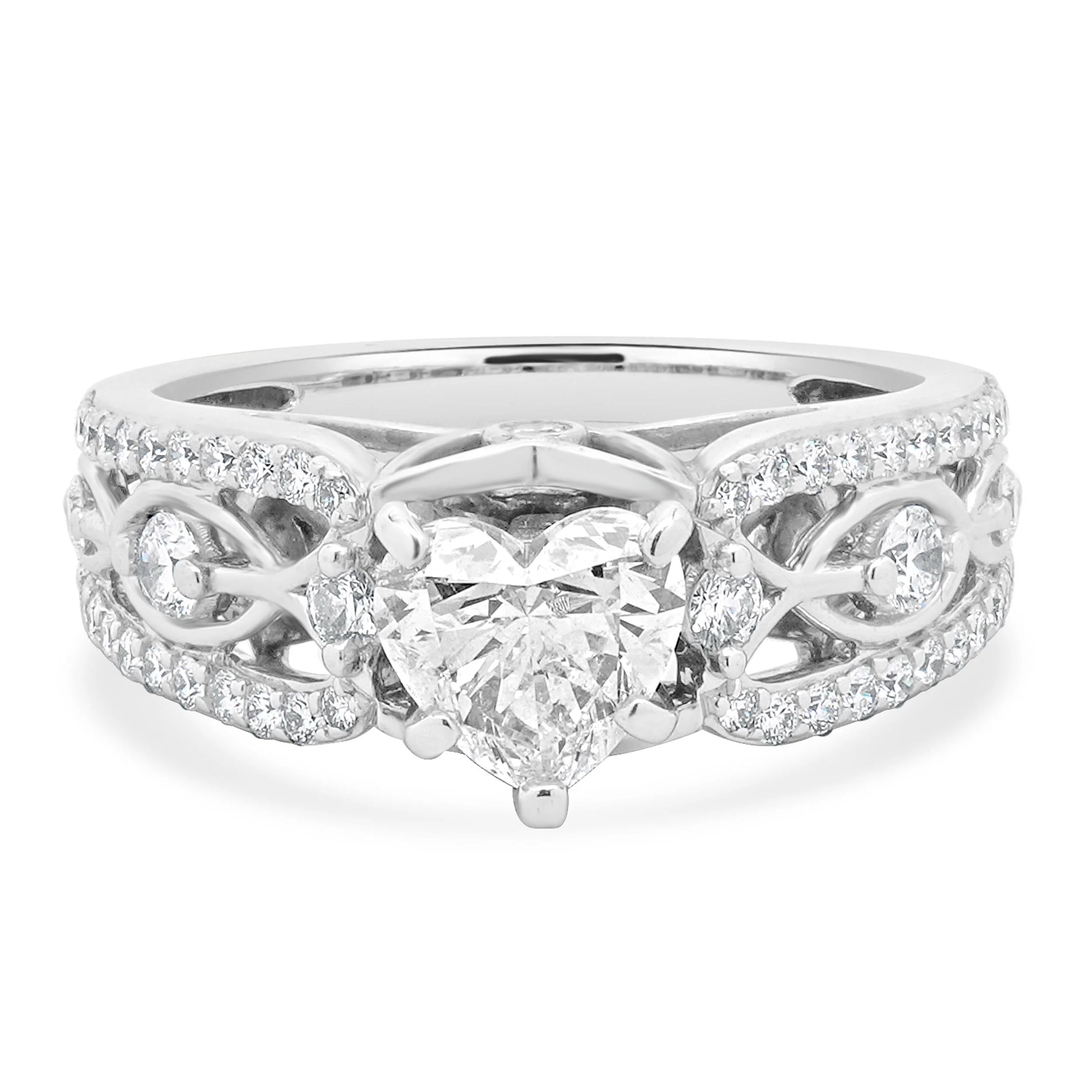18 Karat White Gold Round Brilliant Cut Diamond Engagement Ring