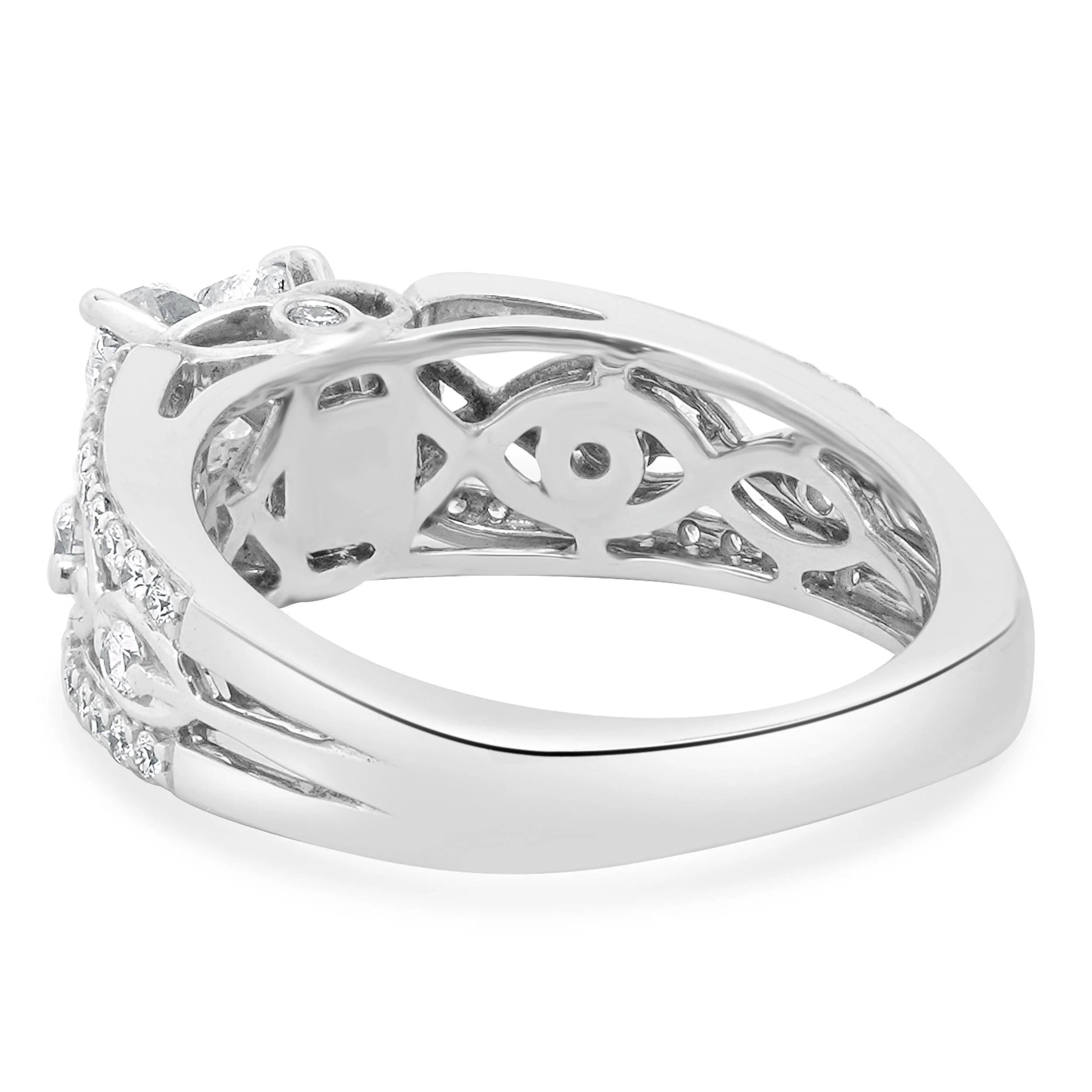 18 Karat White Gold Round Brilliant Cut Diamond Engagement Ring - Image 4