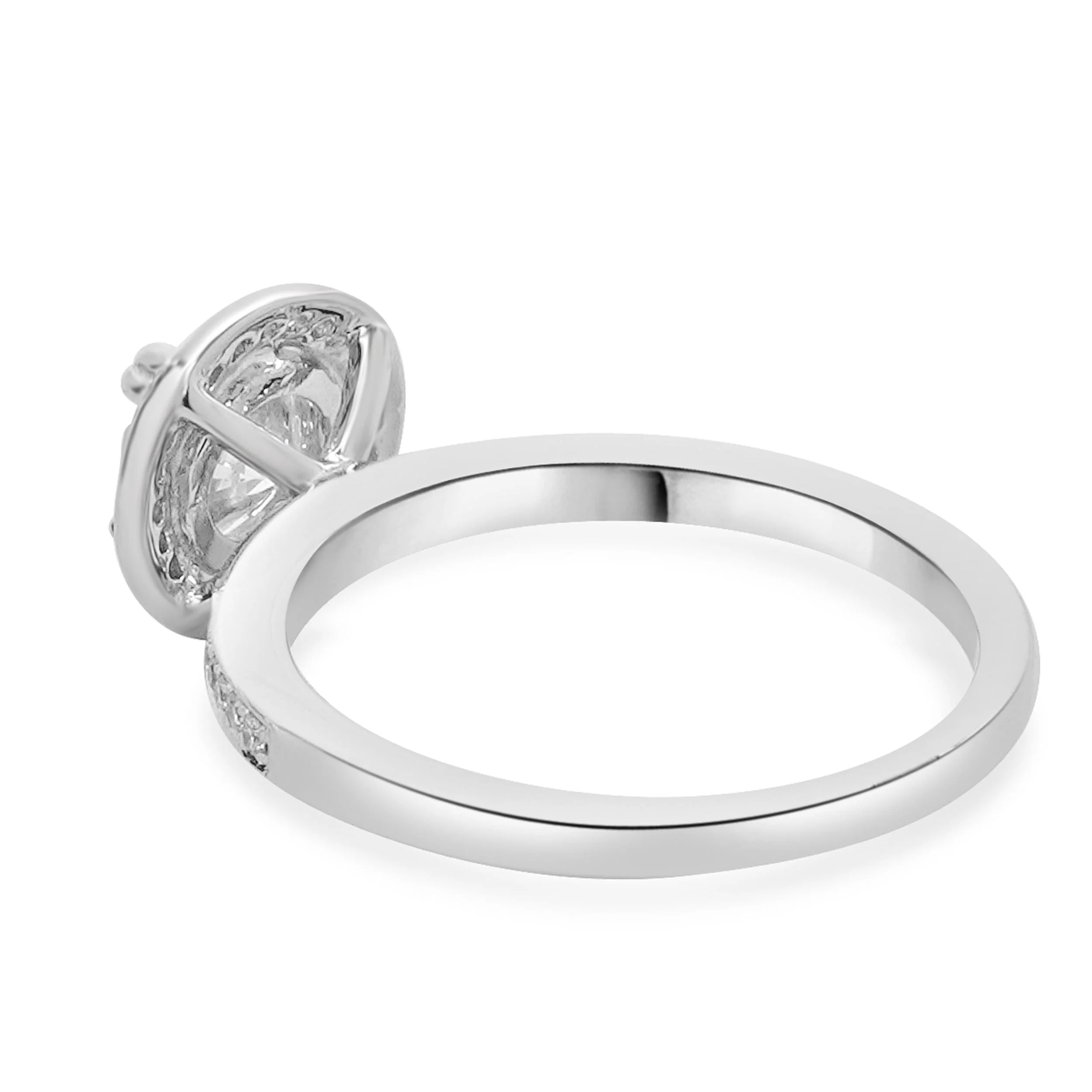 18 Karat White Gold Round Brilliant Cut Diamond Engagement Ring - Image 4