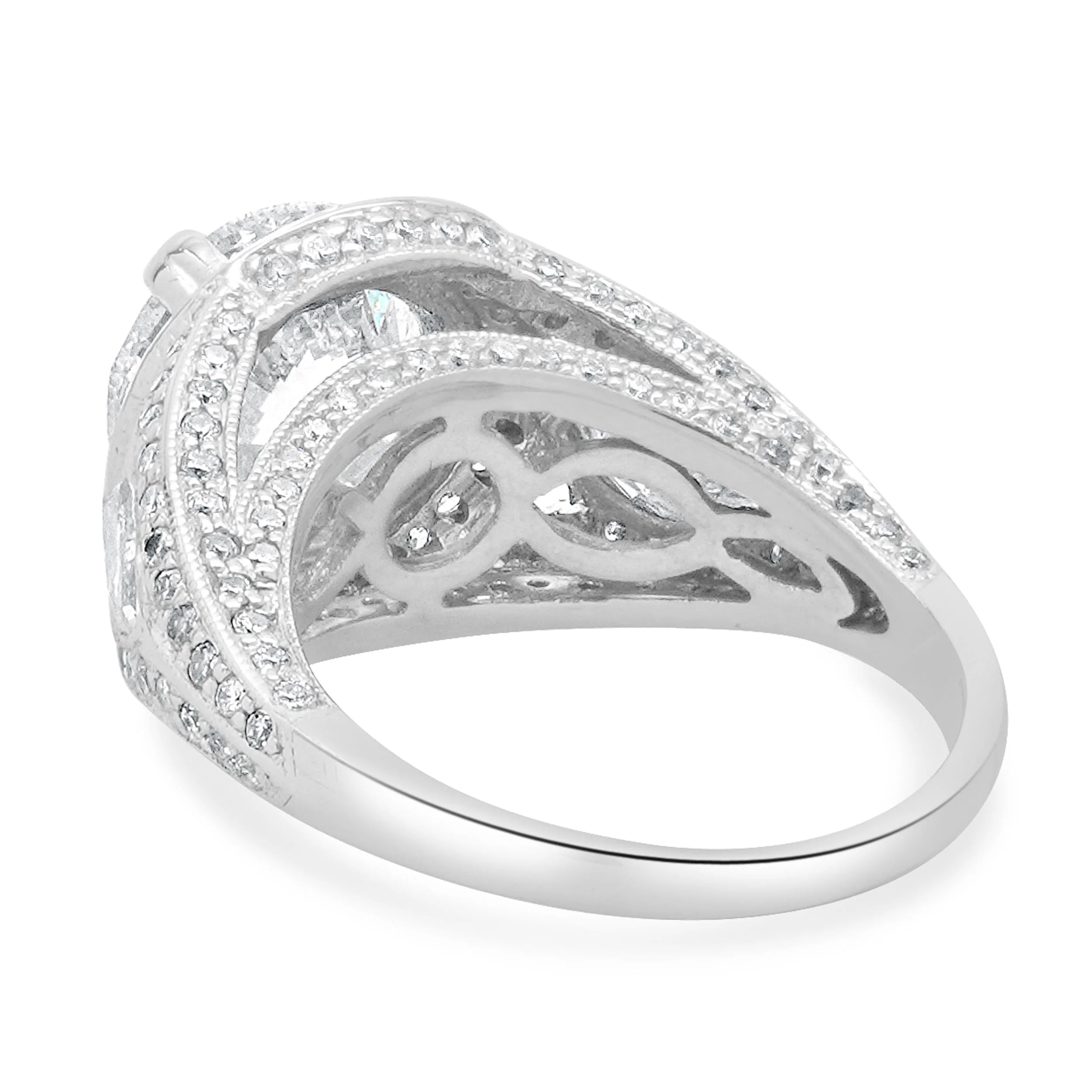 18 Karat White Gold Round Brilliant Cut Diamond Engagement Ring - Image 4