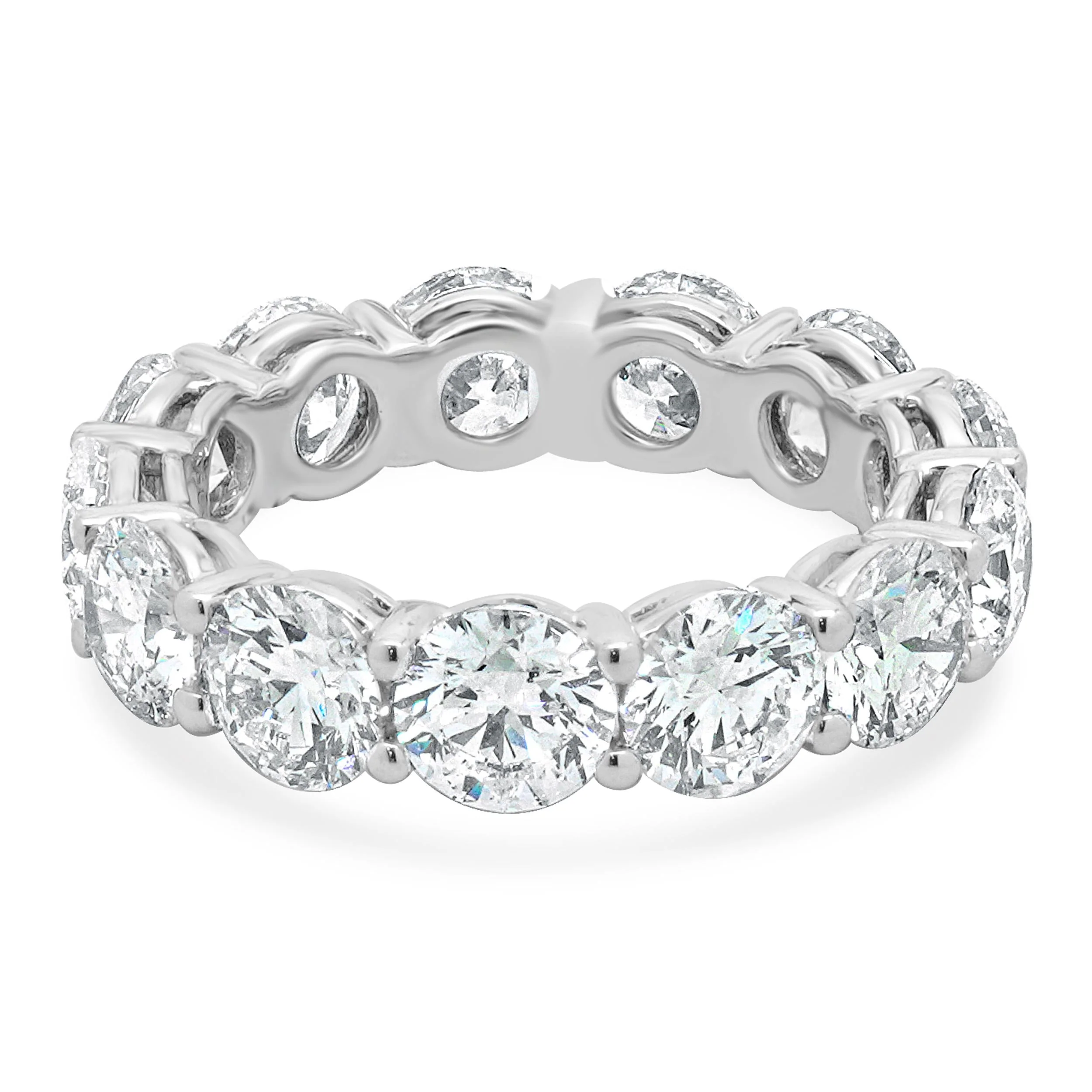 18 Karat White Gold Round Brilliant Cut Diamond Eternity Band