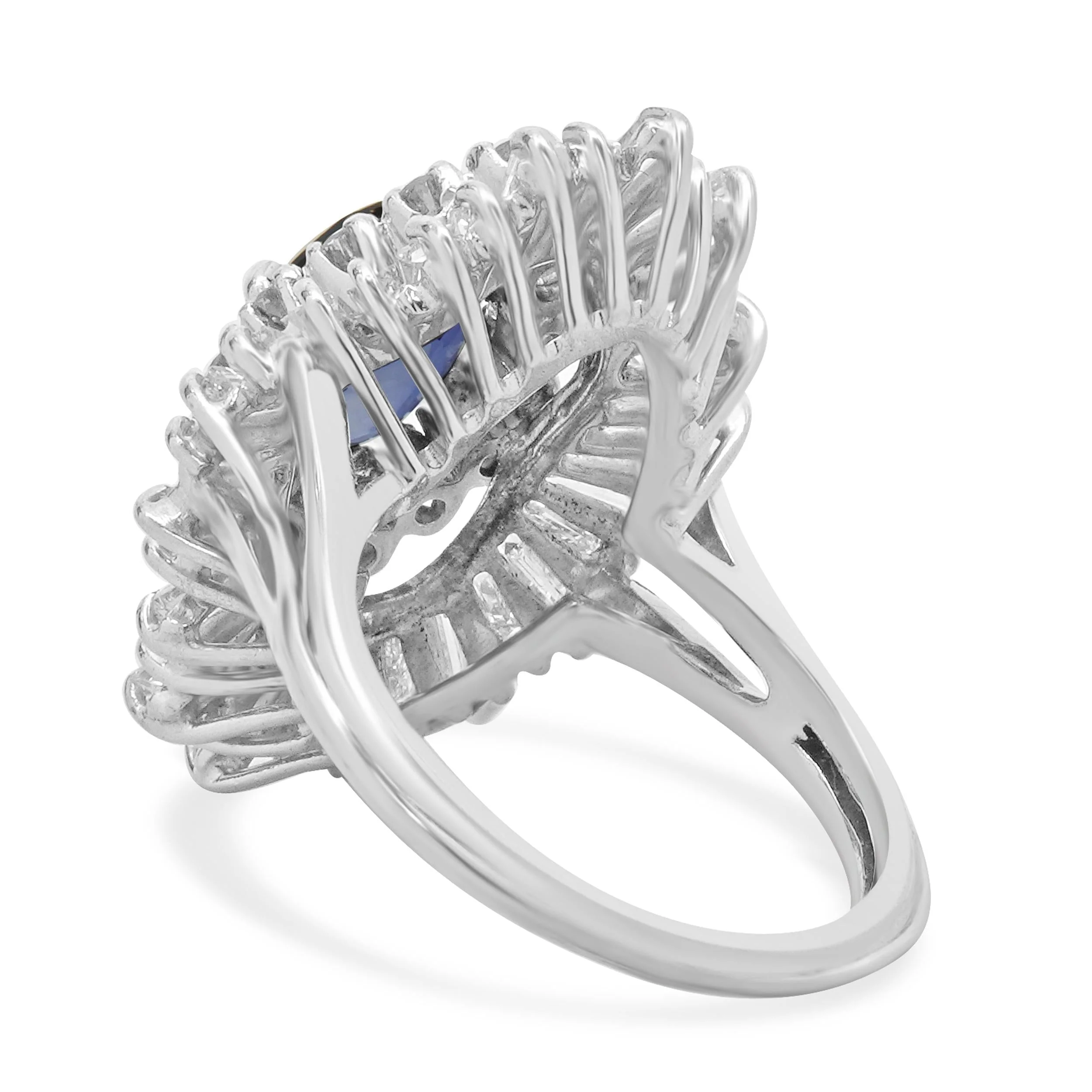 18 Karat White Gold Sapphire and Diamond Ballerina Ring - Image 4