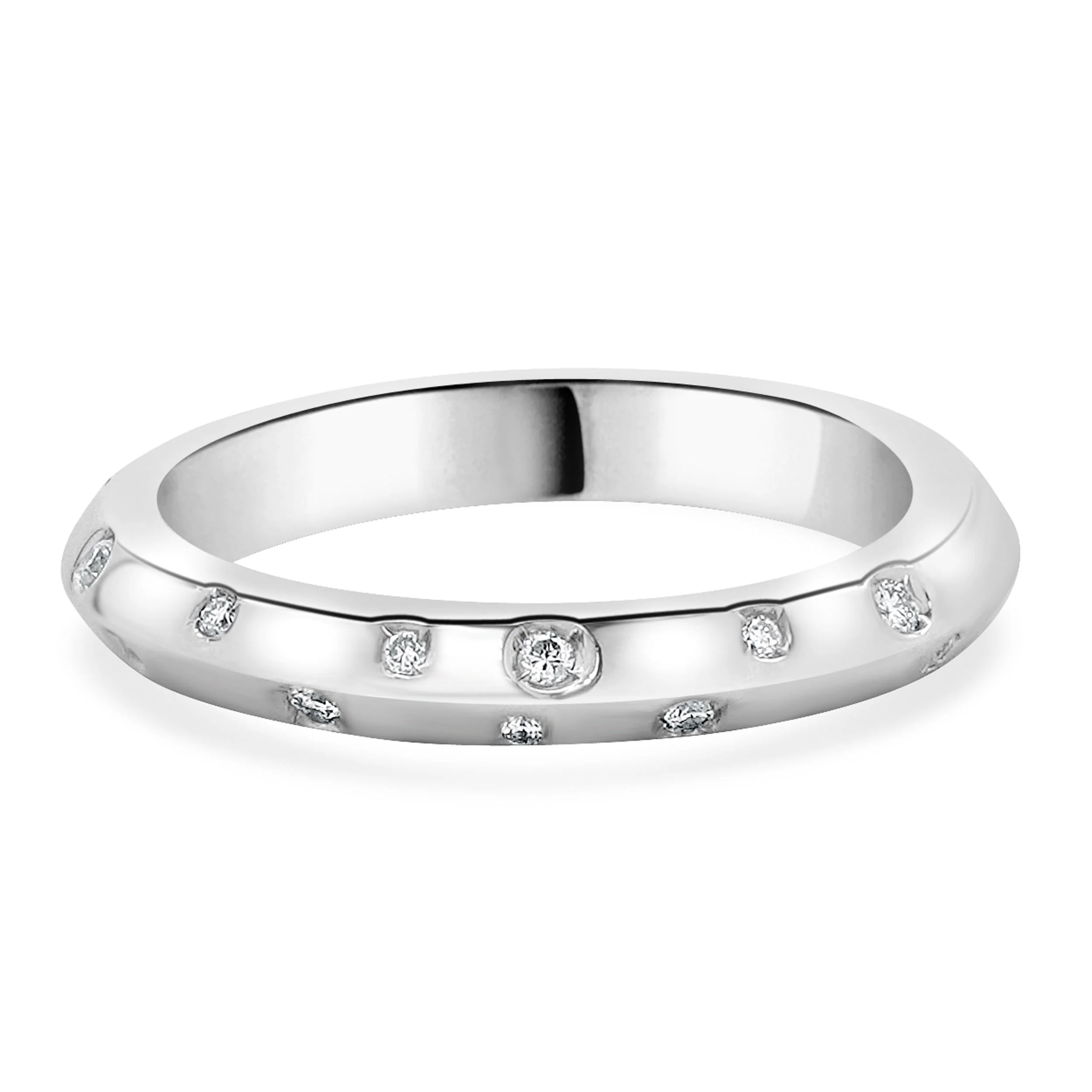 18 Karat White Gold Sprinkled Diamond Eternity Band