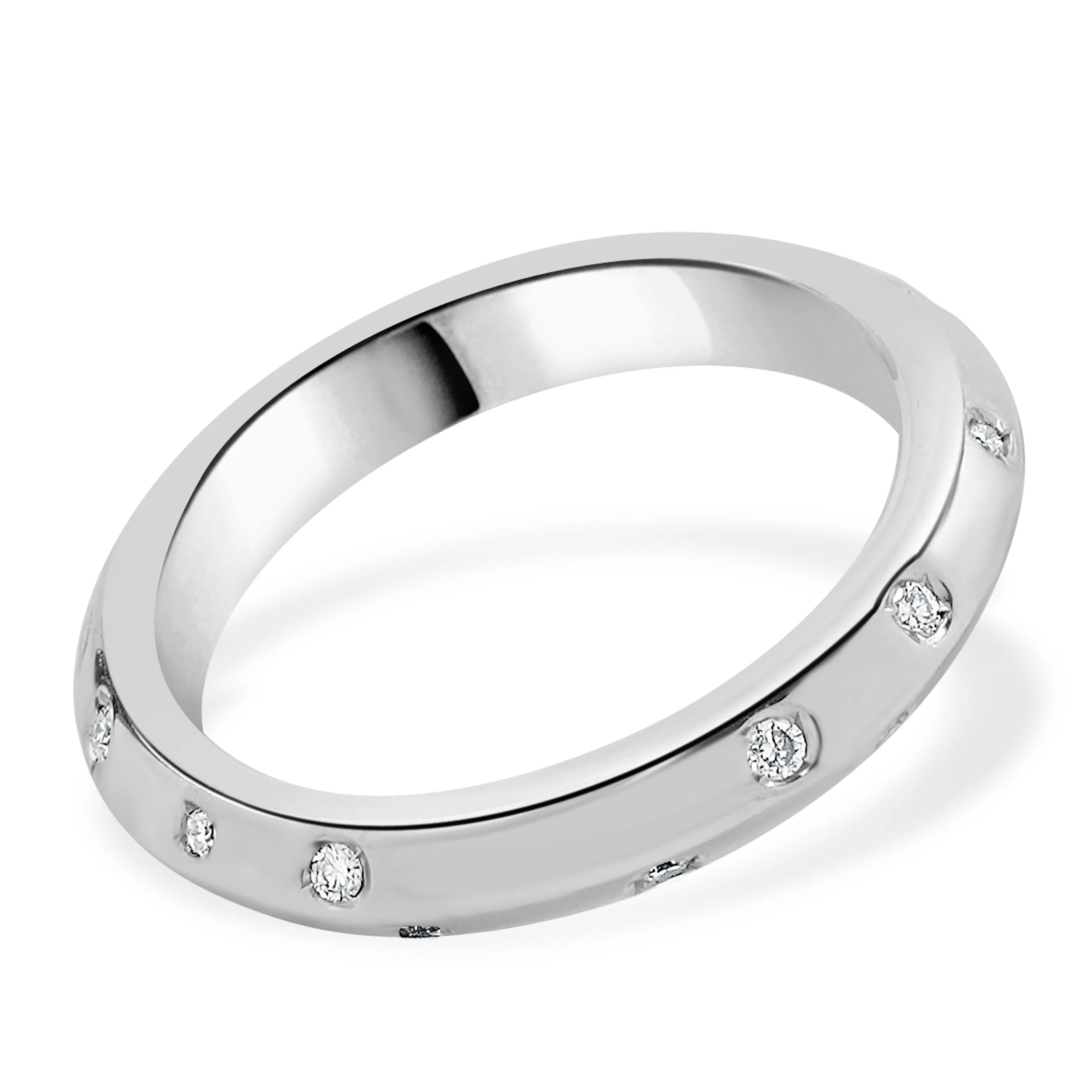18 Karat White Gold Sprinkled Diamond Eternity Band - Image 2