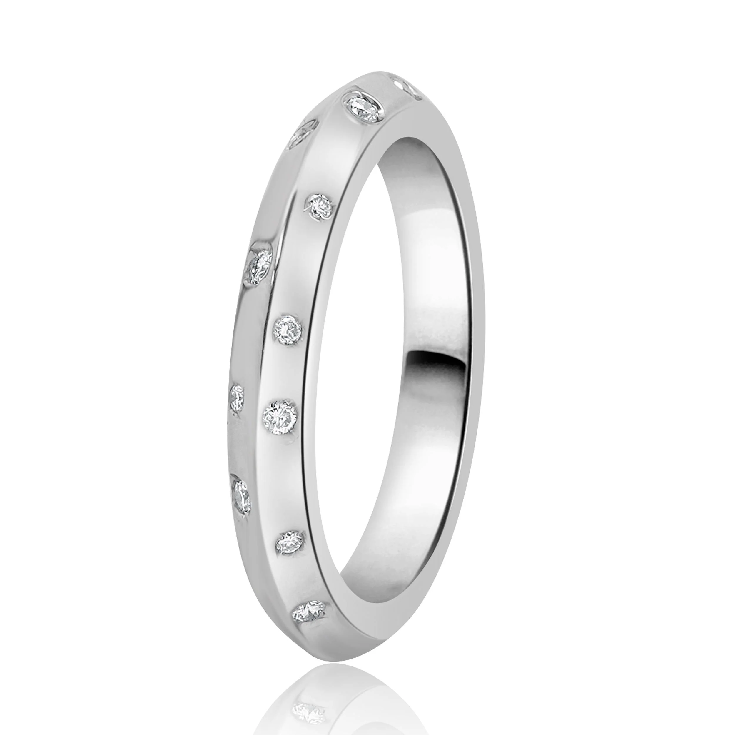 18 Karat White Gold Sprinkled Diamond Eternity Band - Image 4