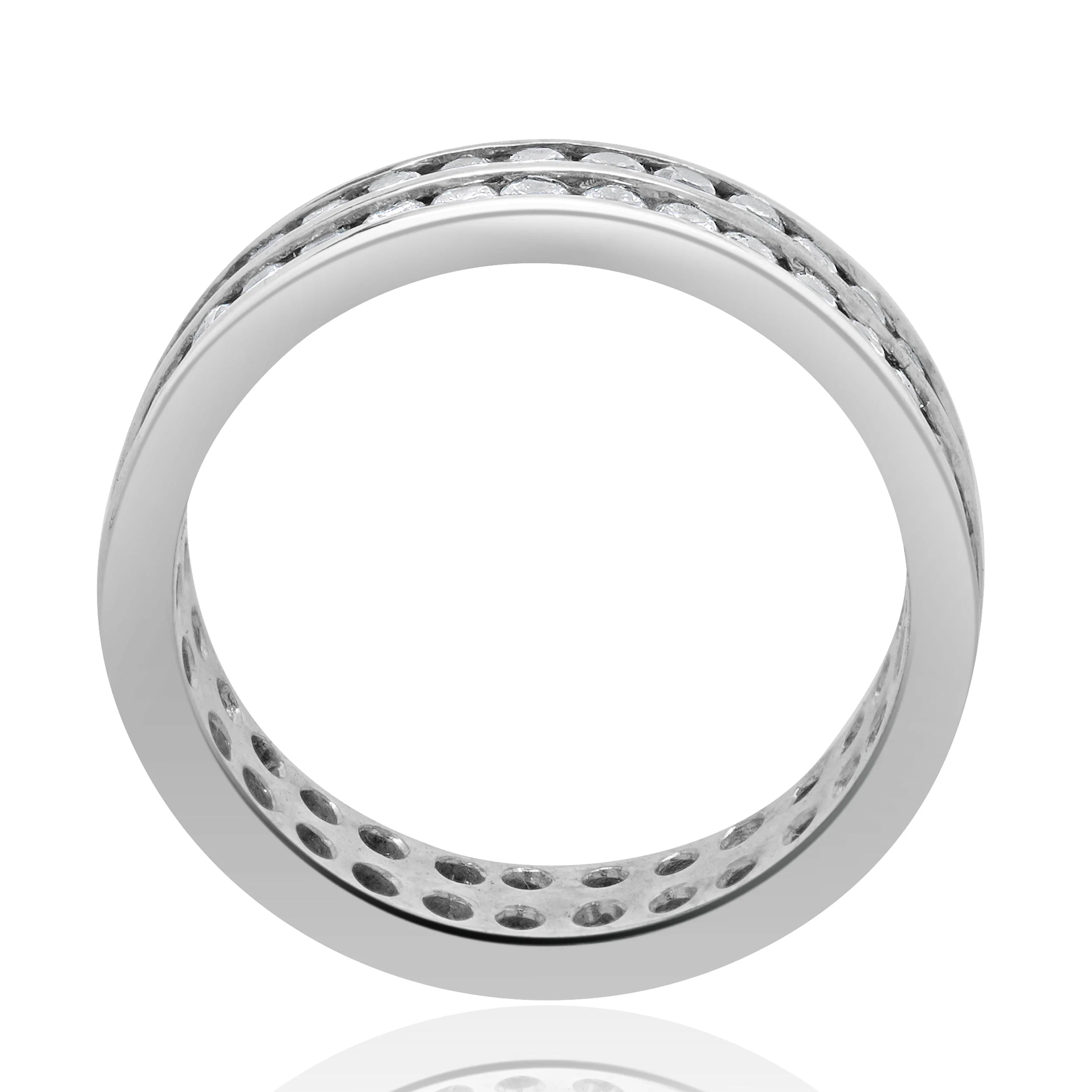 18 Karat White Gold Two Row Diamond Eternity Band - Image 3