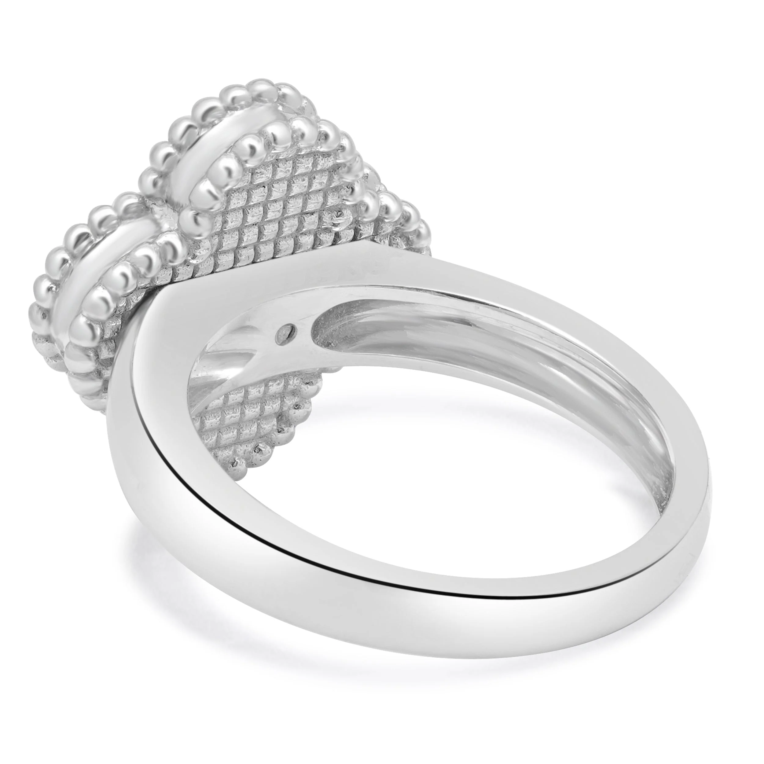 18 Karat White Gold VCA Mother of Pearl & Diamond Alhambra - Image 3