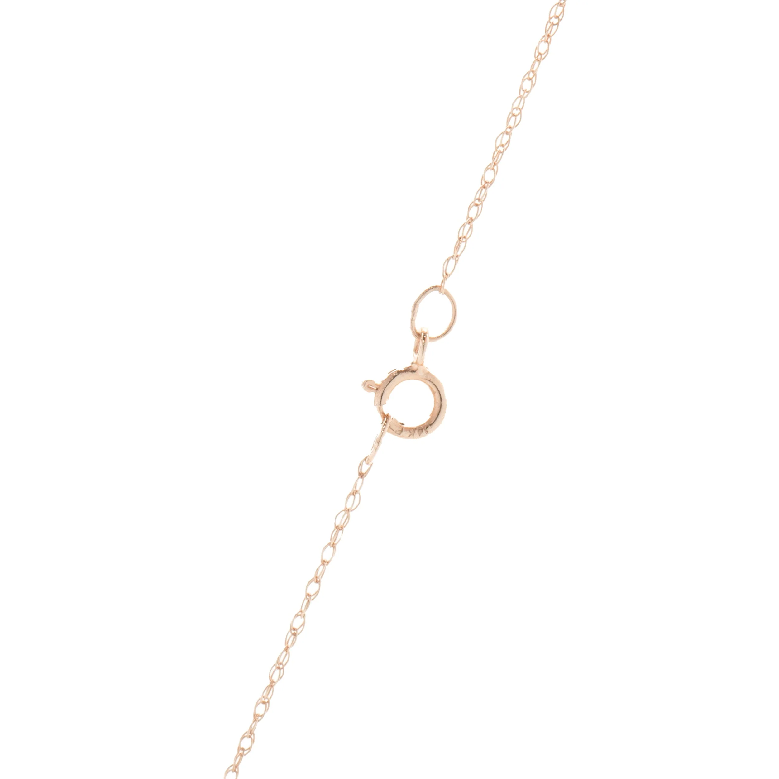 18 Karat White & Rose Gold Rectangular Diamond Drop Necklace - Image 4