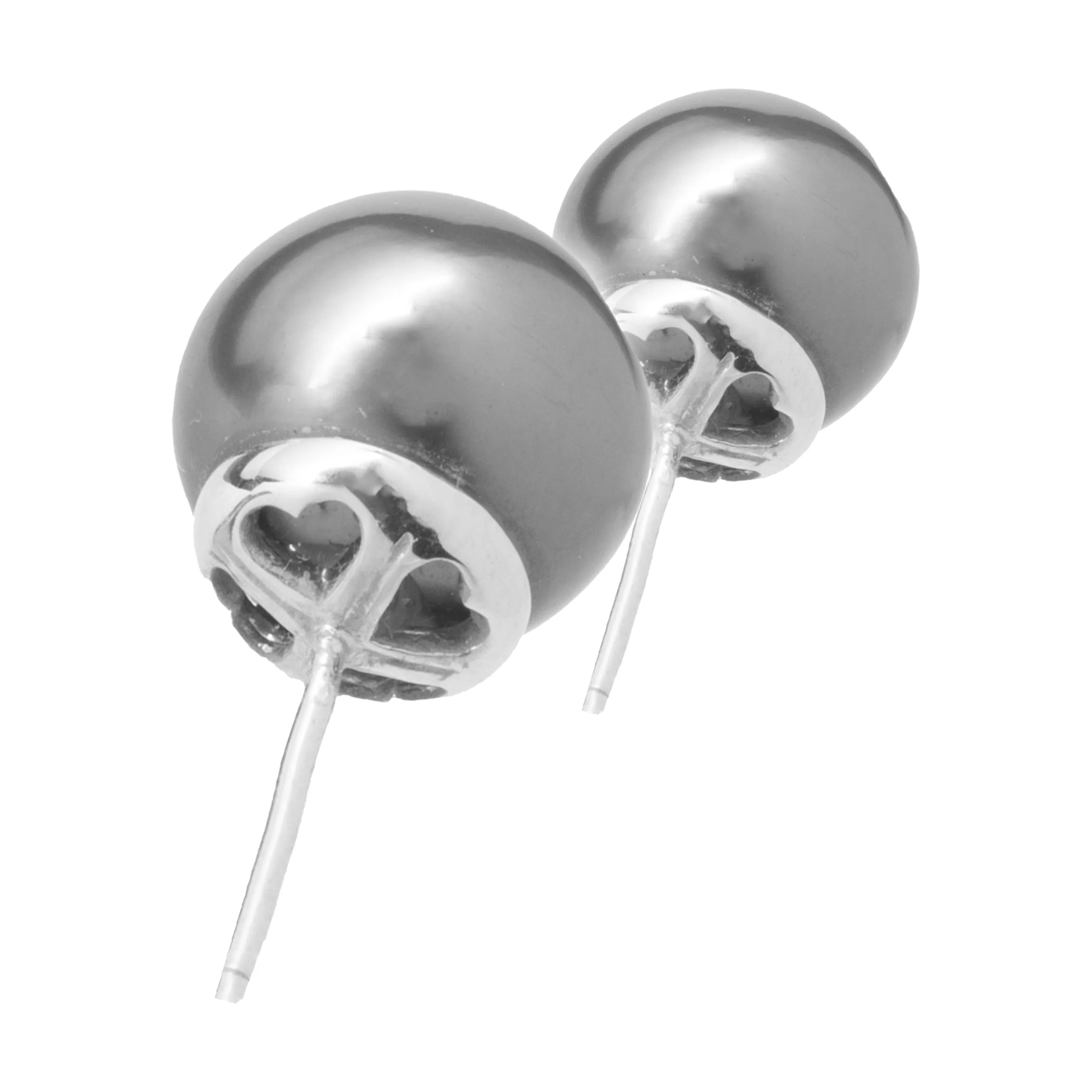 18 Karat White Tahitian Pearl Stud Earrings - Image 2