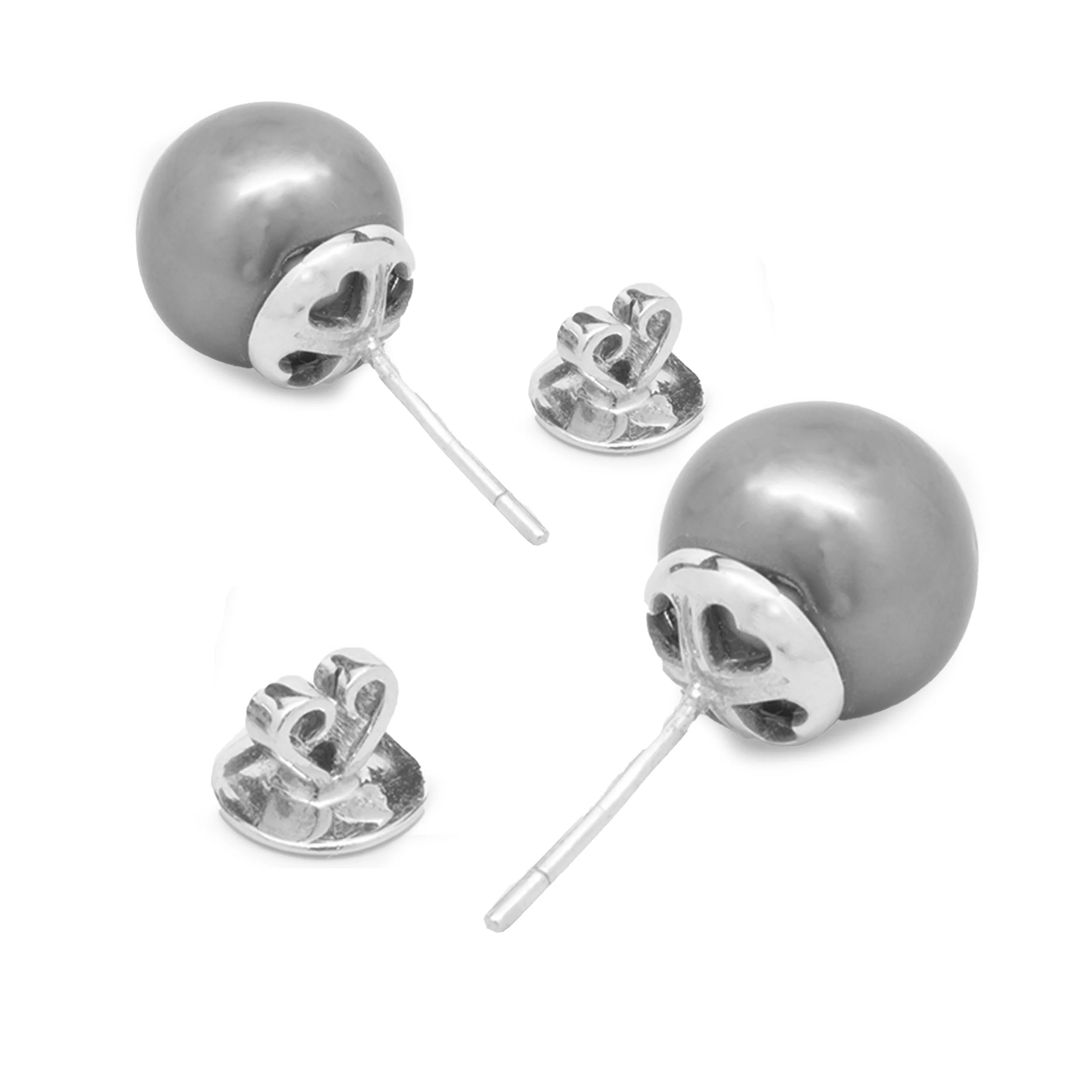 18 Karat White Tahitian Pearl Stud Earrings - Image 4
