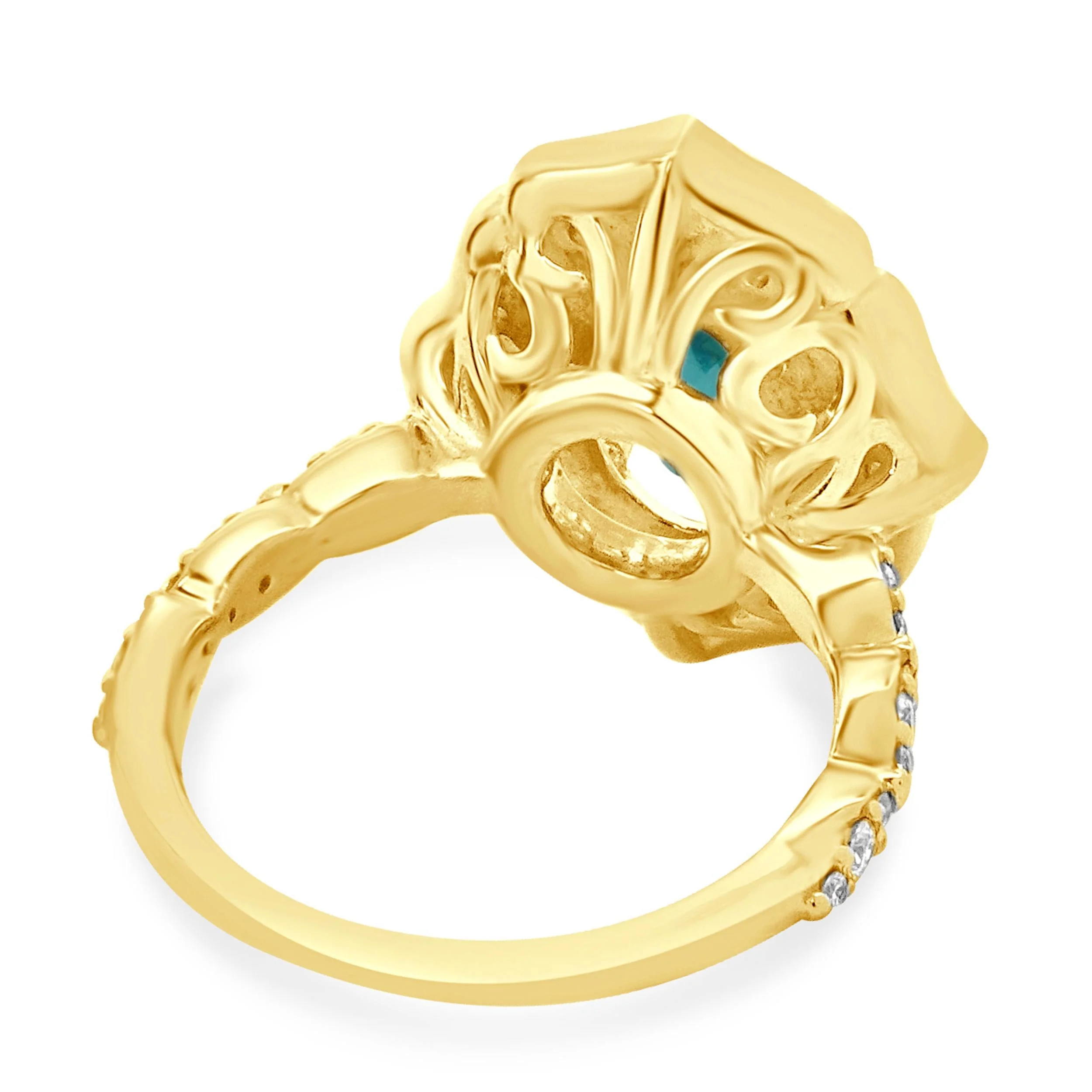 18 Karat Yellow Gold Apatite and Diamond Ring - Image 3