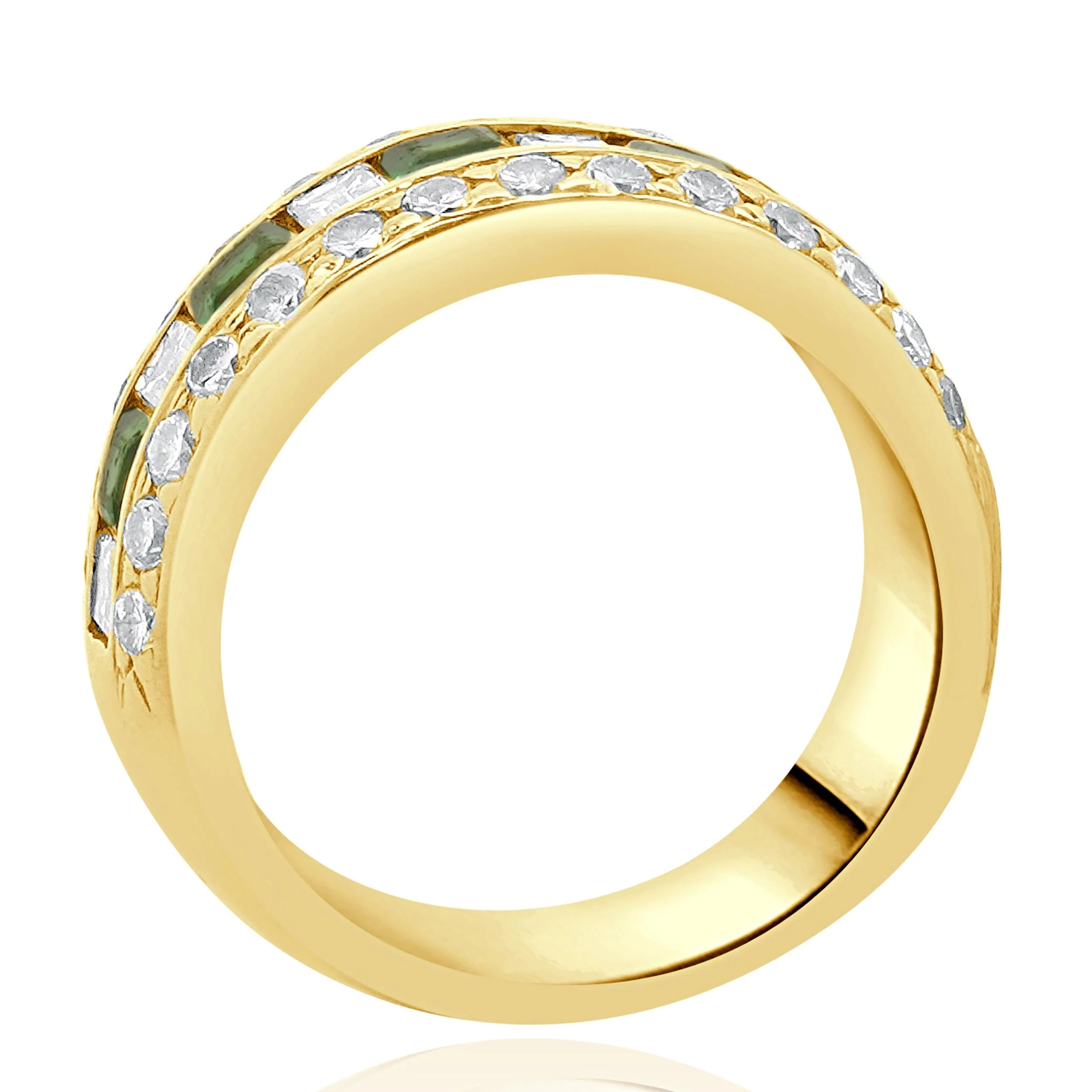 18 Karat Yellow Gold Chrome Tourmaline & Diamond Band - Image 3