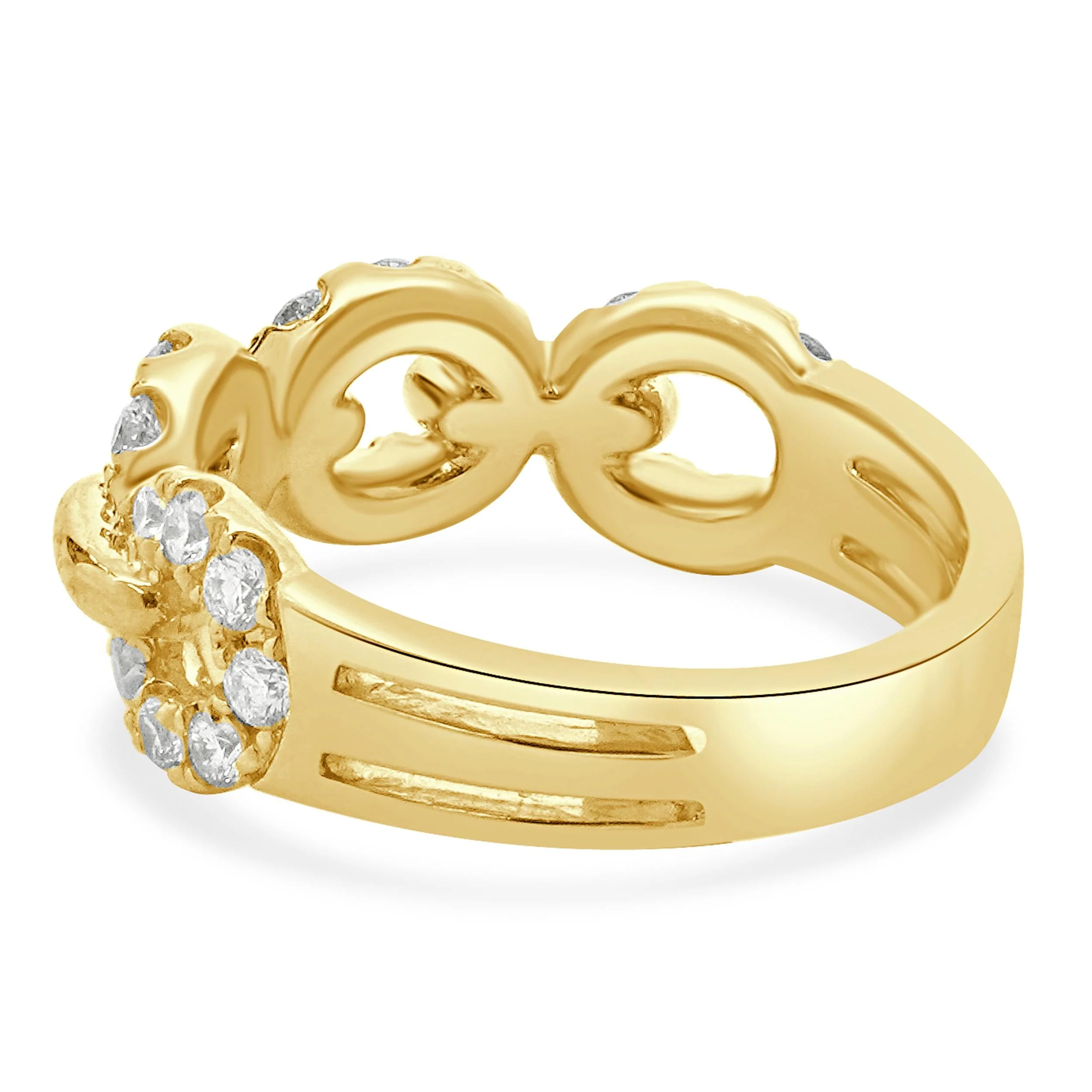 18 Karat Yellow Gold Circle Link Diamond Band - Image 4