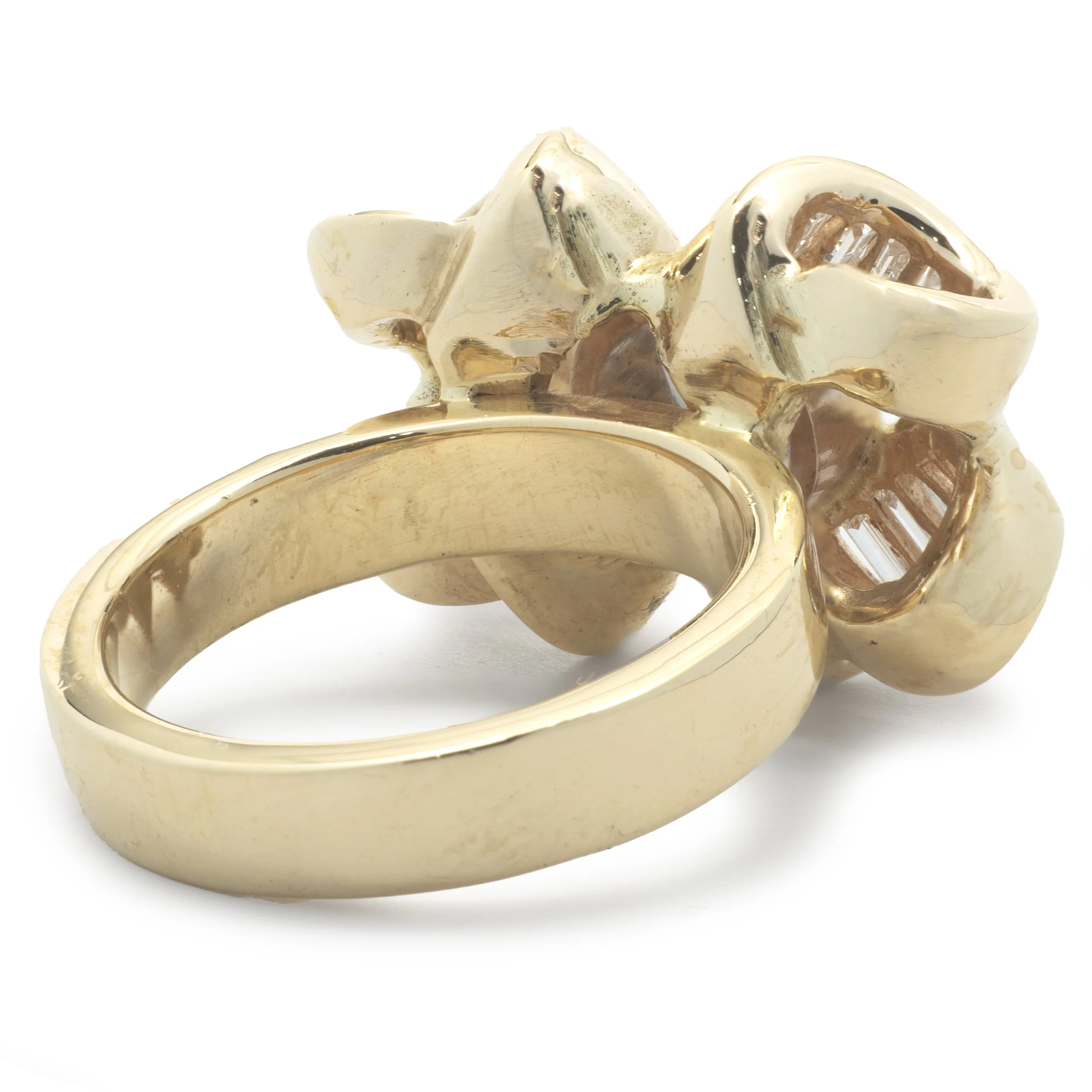 18 Karat Yellow Gold Diamond Bow Ring - Image 4