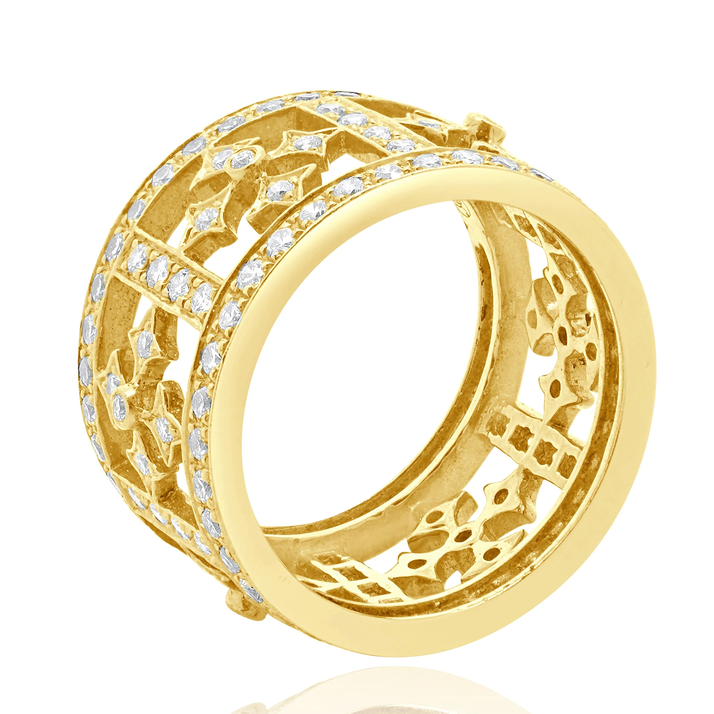18 Karat Yellow Gold Diamond Cross Ring - Image 3