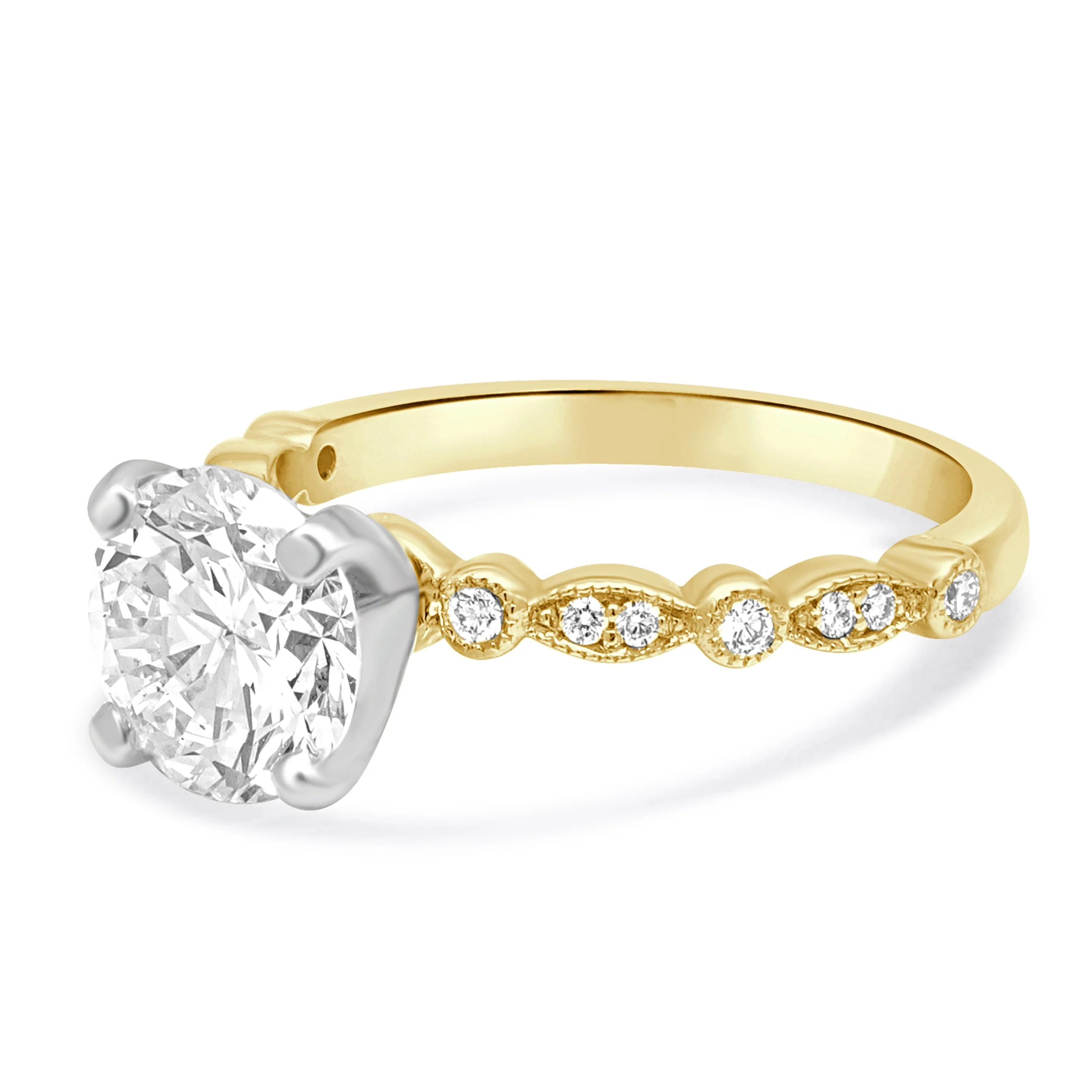 18 Karat Yellow Gold Diamond Engagement Ring - Image 2