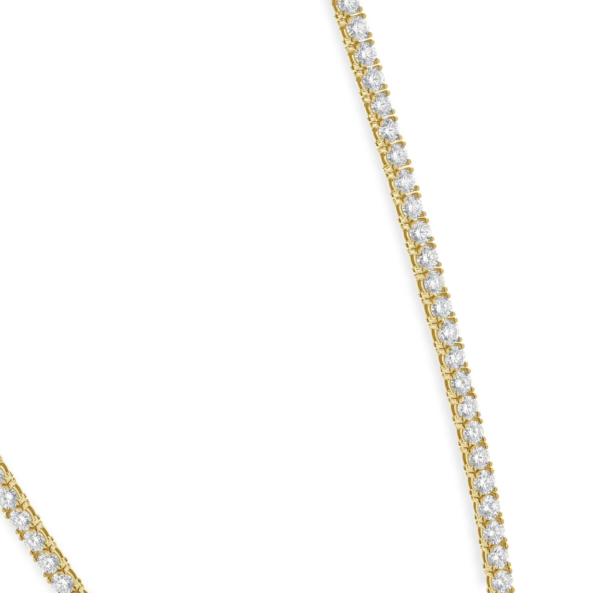 18 Karat Yellow Gold Diamond Inline Tennis Necklace - Image 3