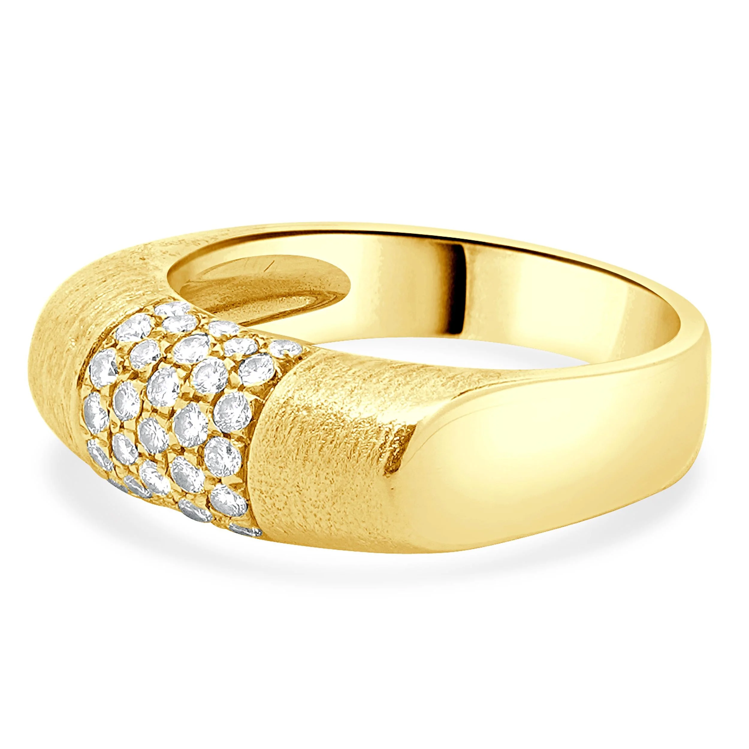 18 Karat Yellow Gold Diamond Pave Ring - Image 2