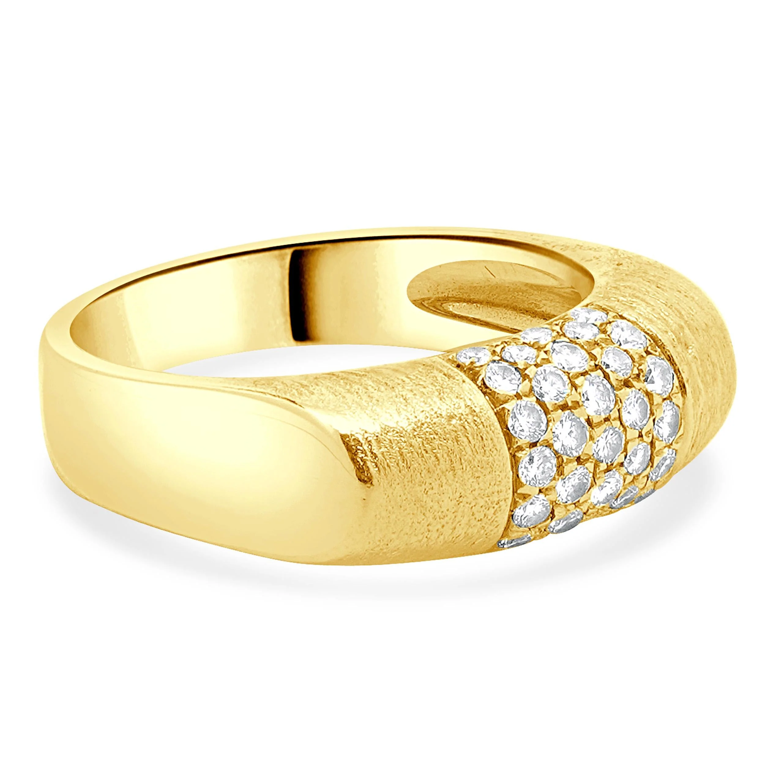 18 Karat Yellow Gold Diamond Pave Ring - Image 3