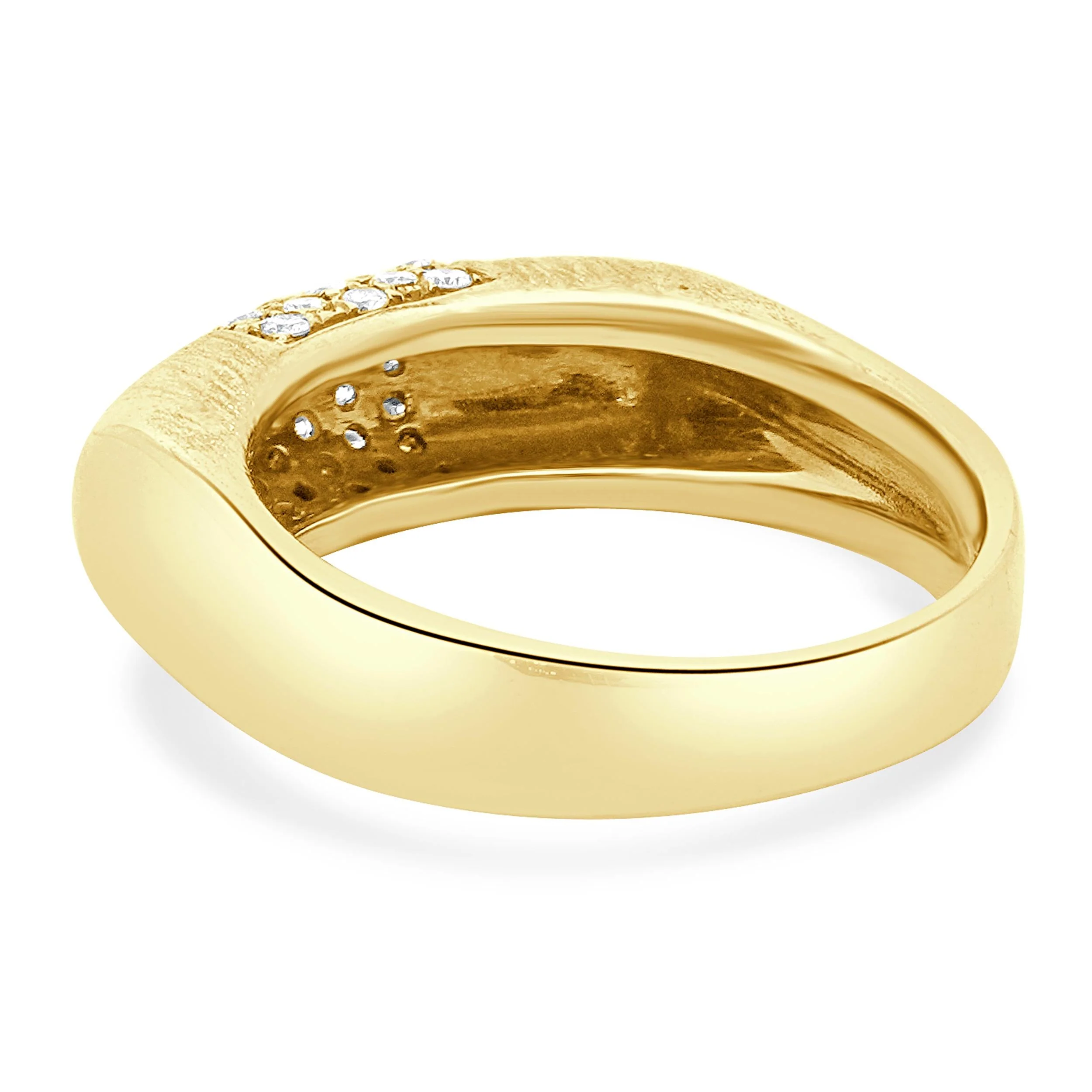 18 Karat Yellow Gold Diamond Pave Ring - Image 4