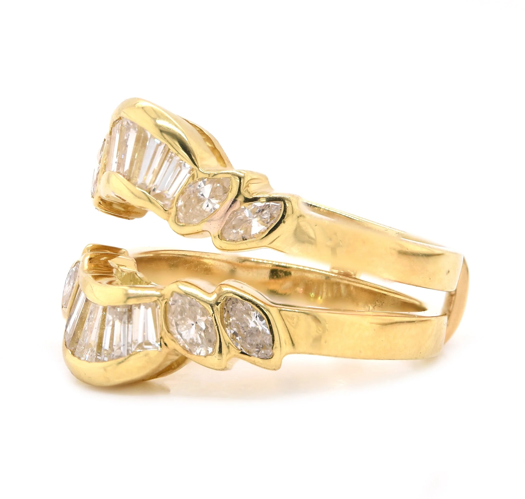 18 Karat Yellow Gold Diamond Ring Guard - Image 2