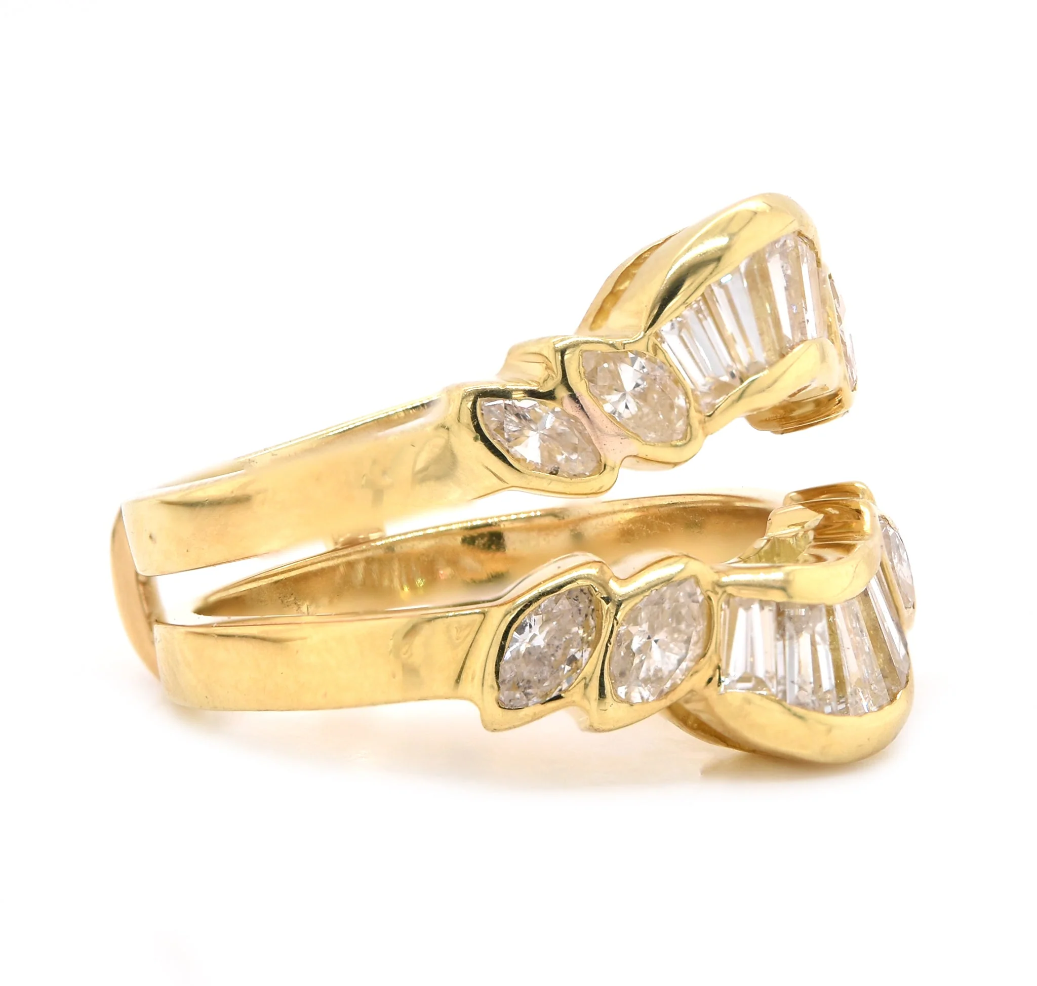 18 Karat Yellow Gold Diamond Ring Guard - Image 3