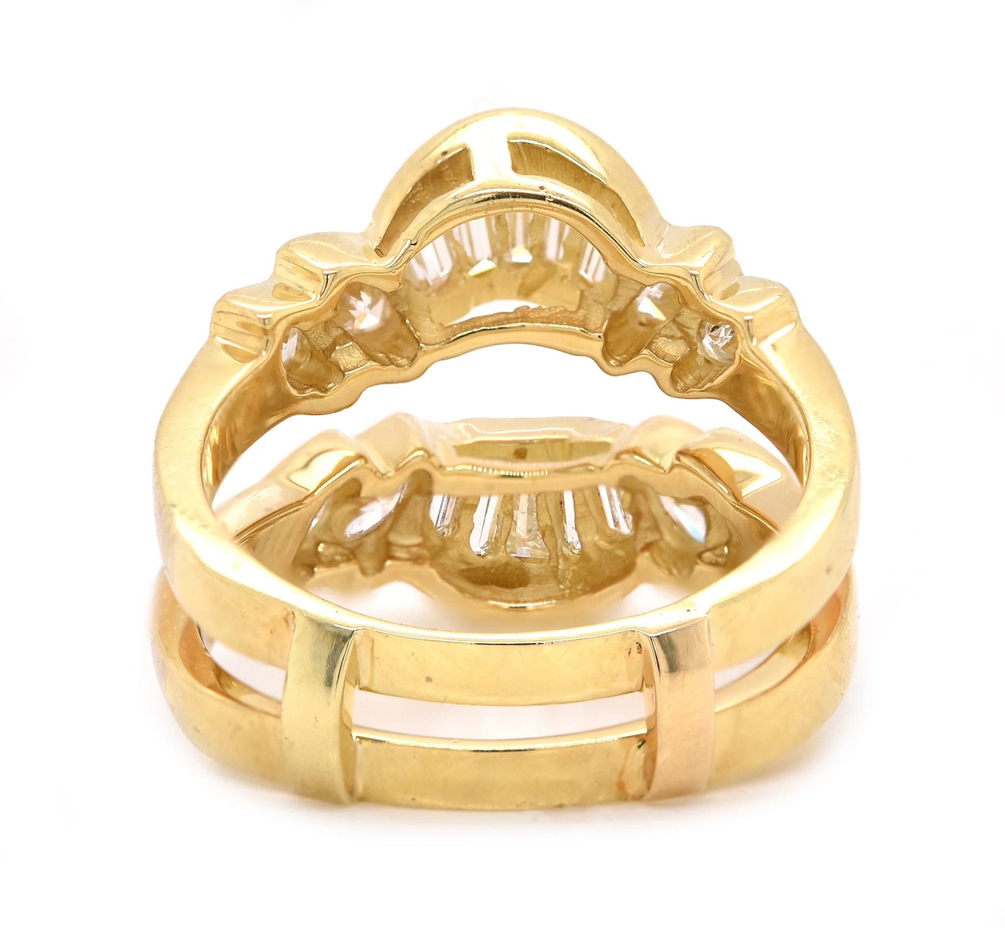 18 Karat Yellow Gold Diamond Ring Guard - Image 4